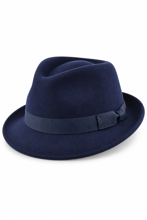 Trilby Wool Felt Hat In Navy
