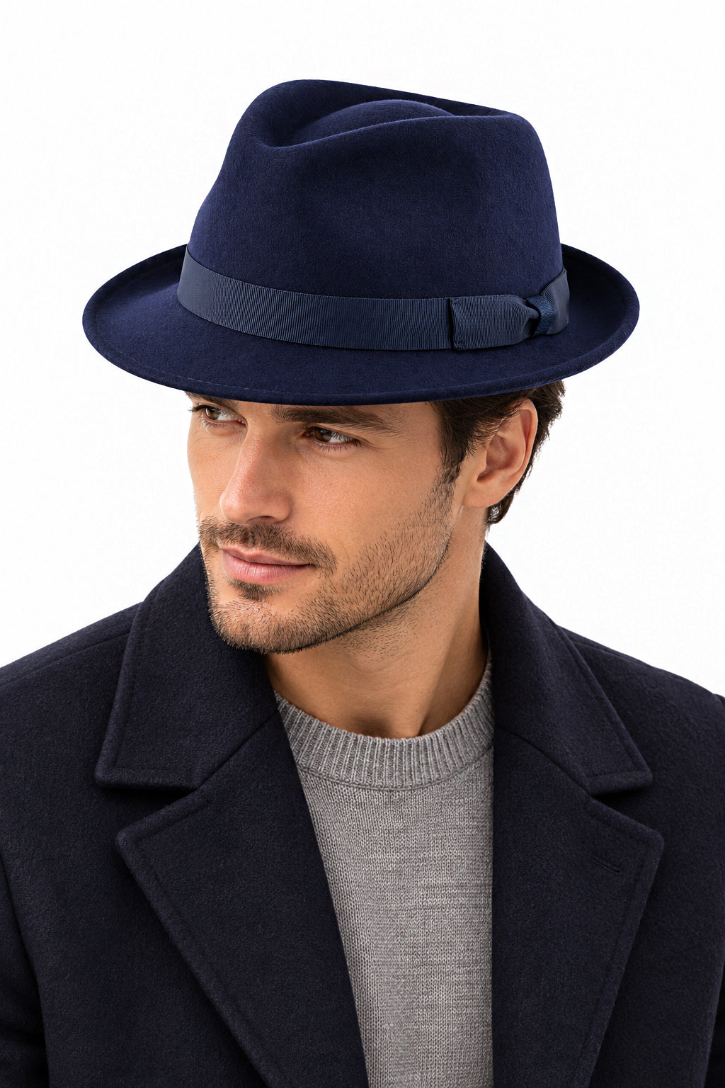 Trilby Wool Felt Hat In Navy