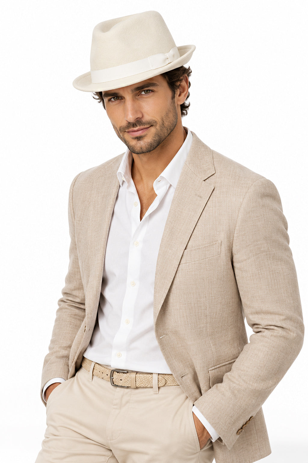Trilby Wool Felt Hat In White
