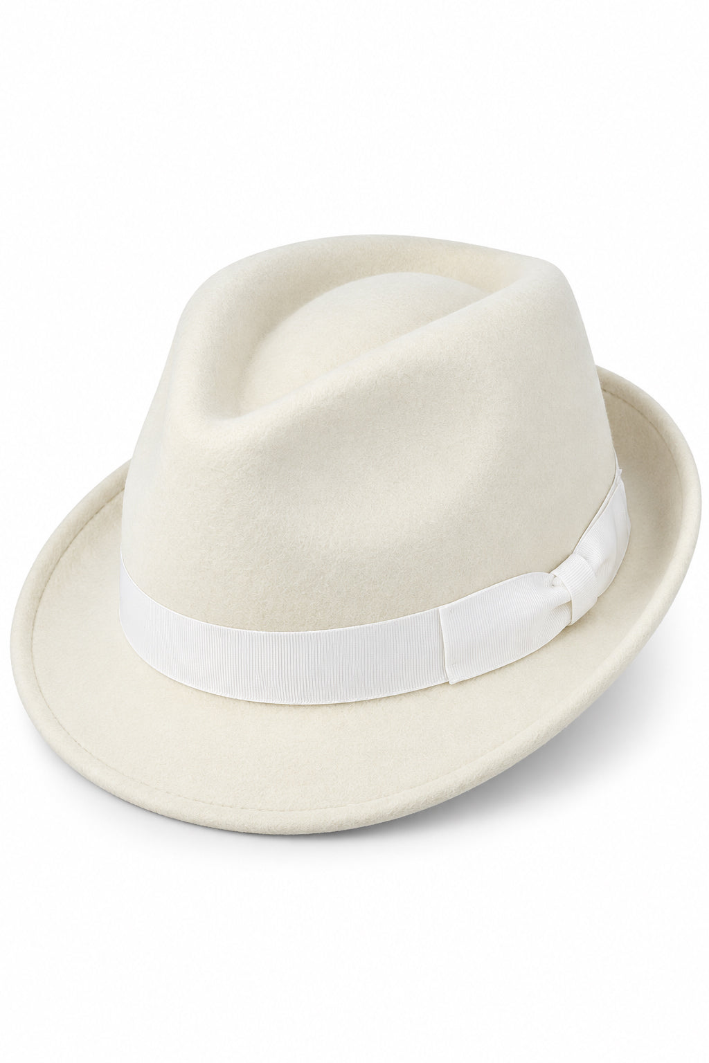 Trilby Wool Felt Hat In White