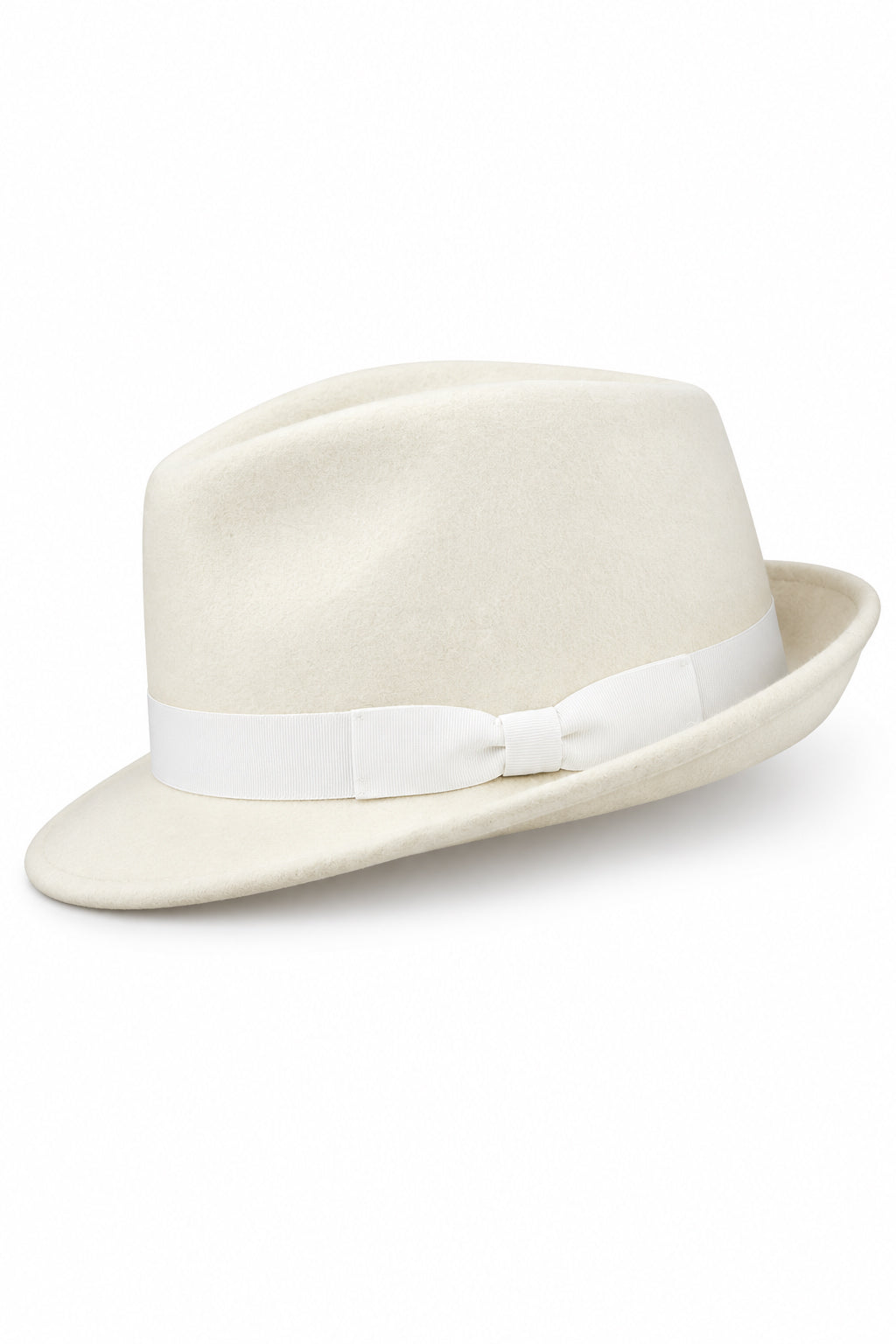 Trilby Wool Felt Hat In White