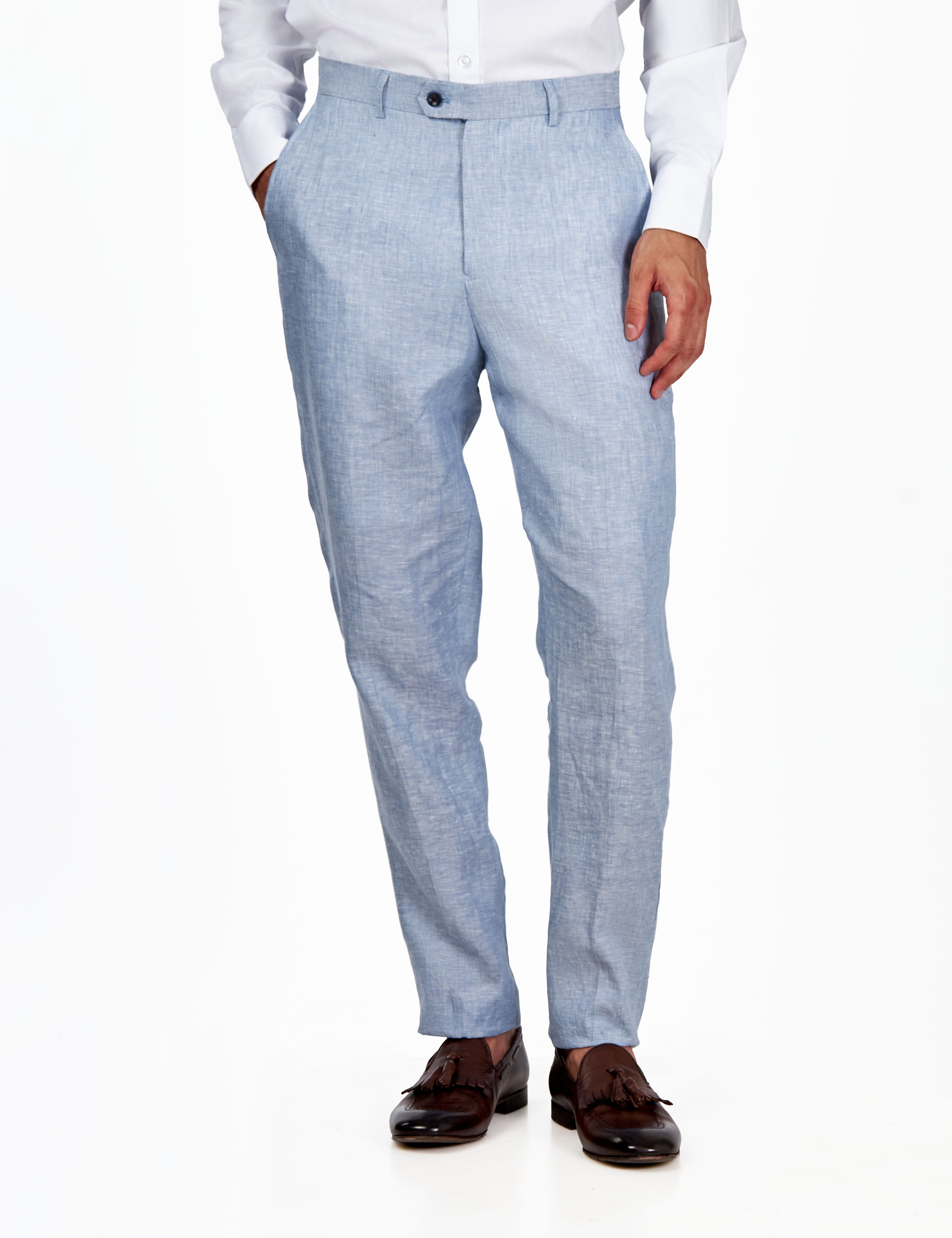 Lewis Light Blue Tailored Fit Pure Linen Summer Suit