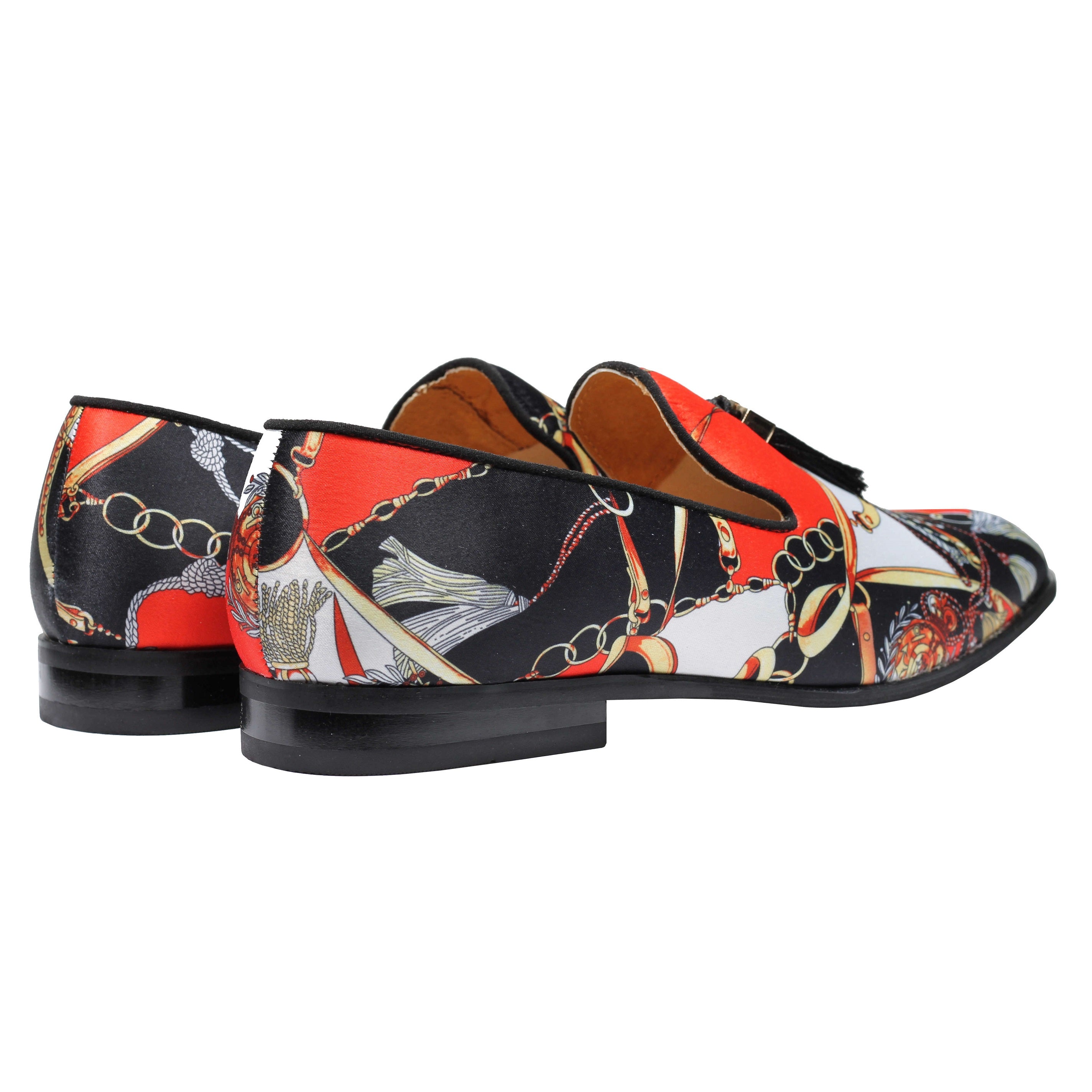 Mocassins à pampilles en brocart