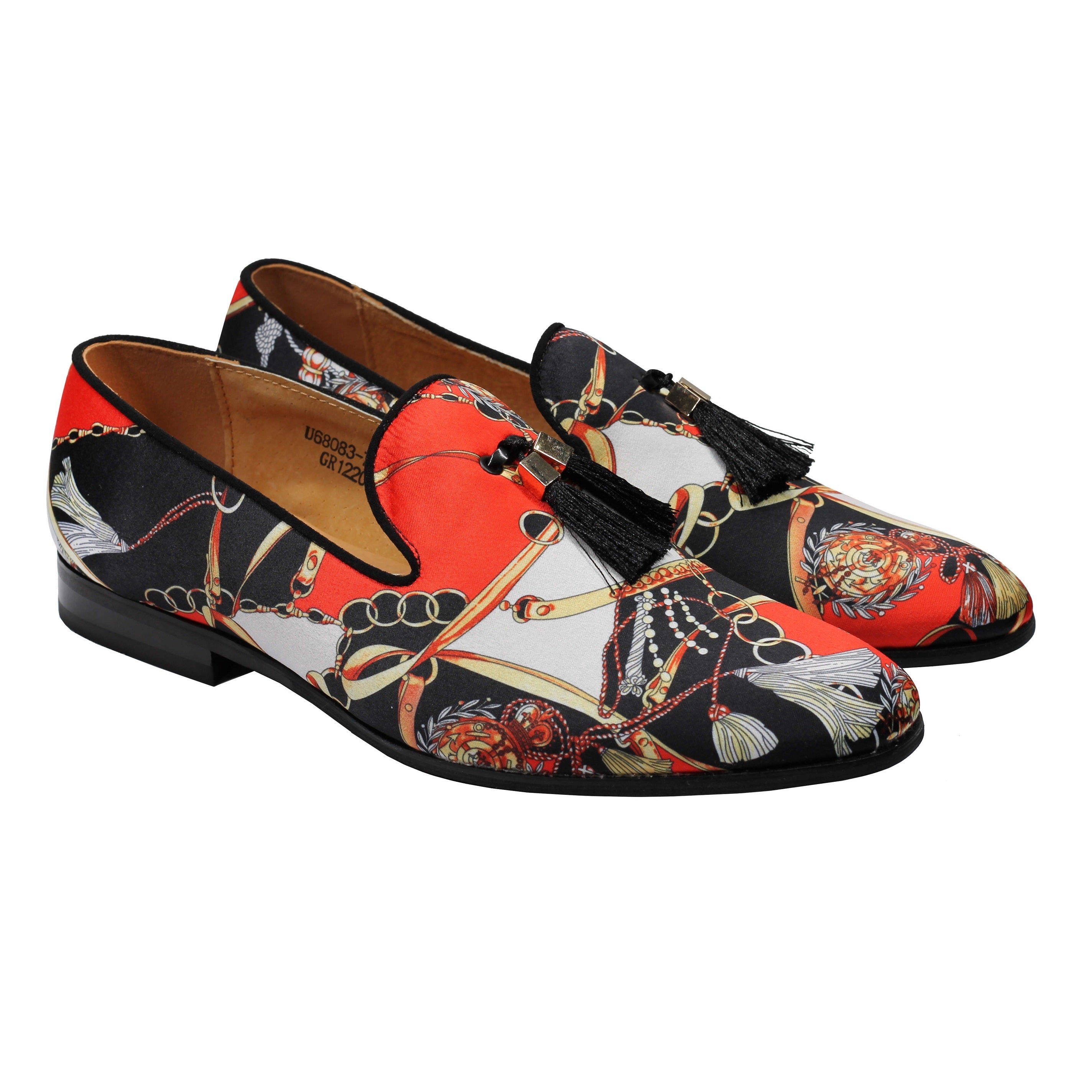 Mocassins à pampilles en brocart