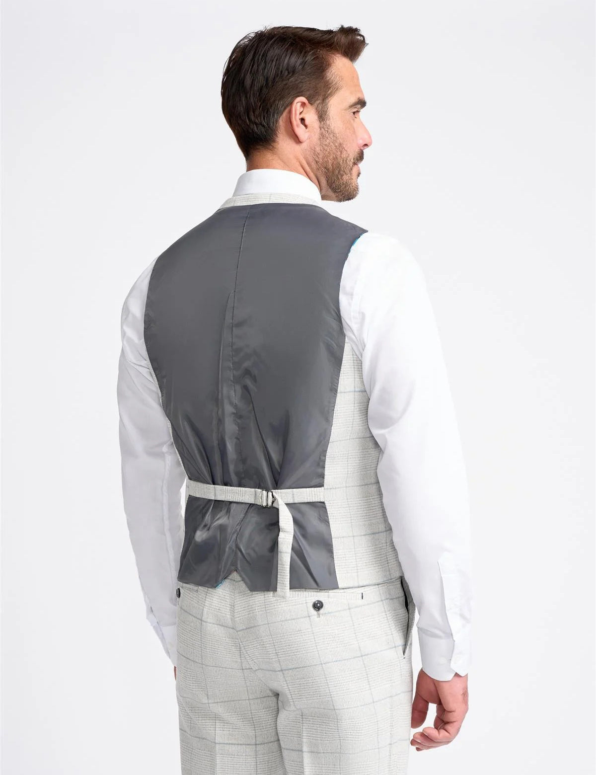 RADHIKA MENS SLIM FIT WHITE THREE PIECE SUIT