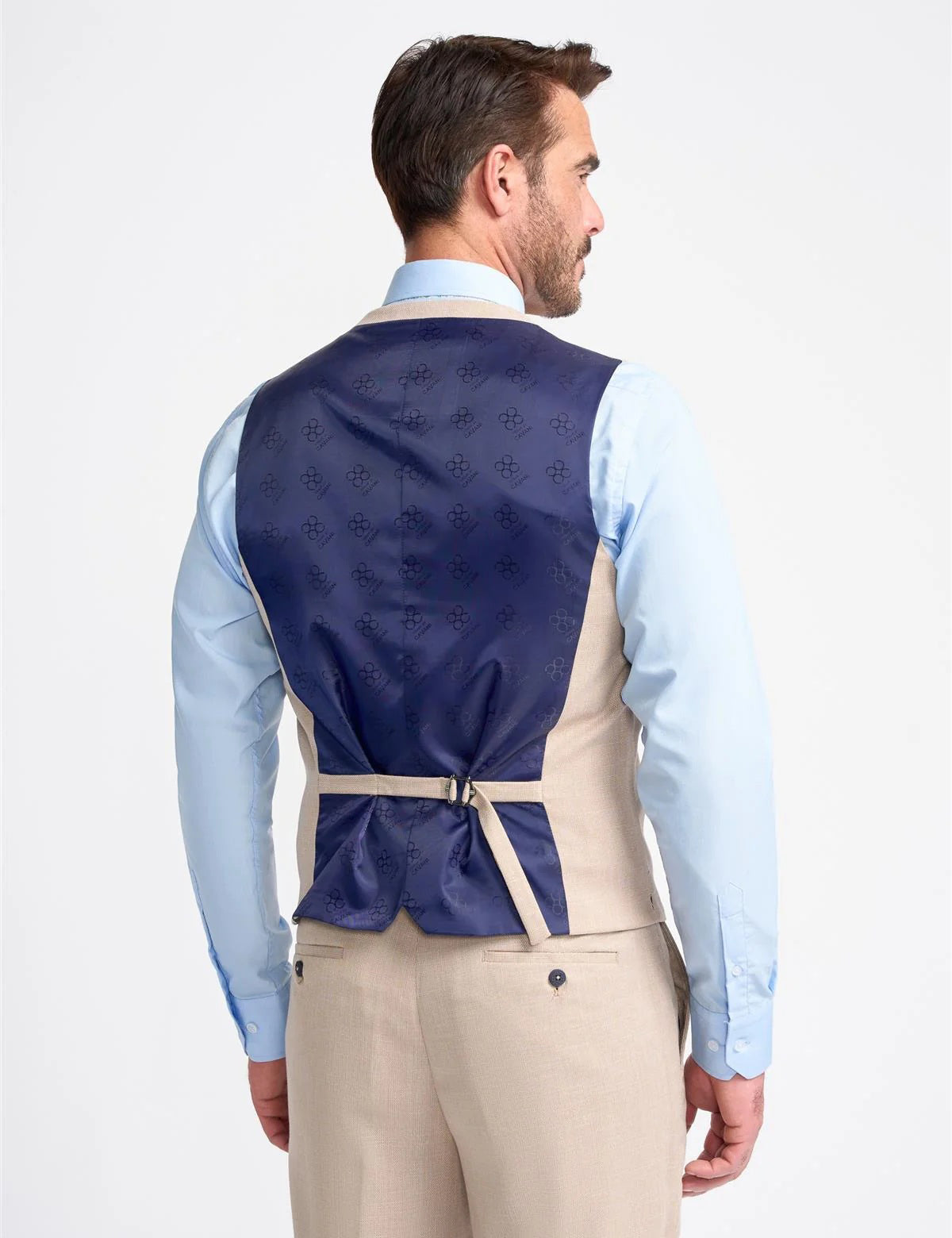 MIAMI – TAILORED FIT LINEN BLEND STONE 3 PIECE SUIT