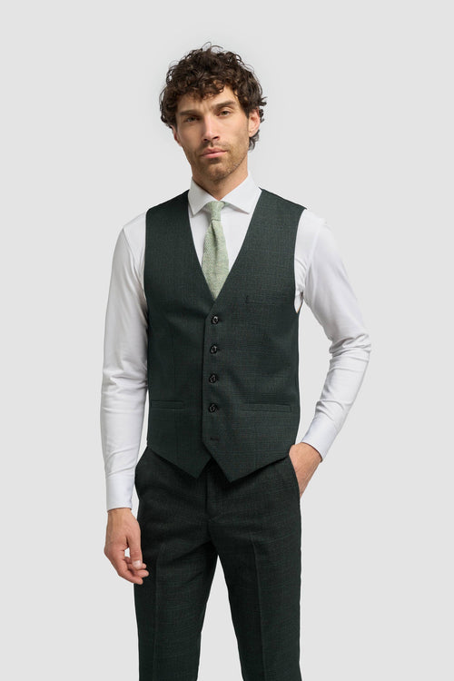 CARIDI SLIM FIT OLIVE WAISTCOAT