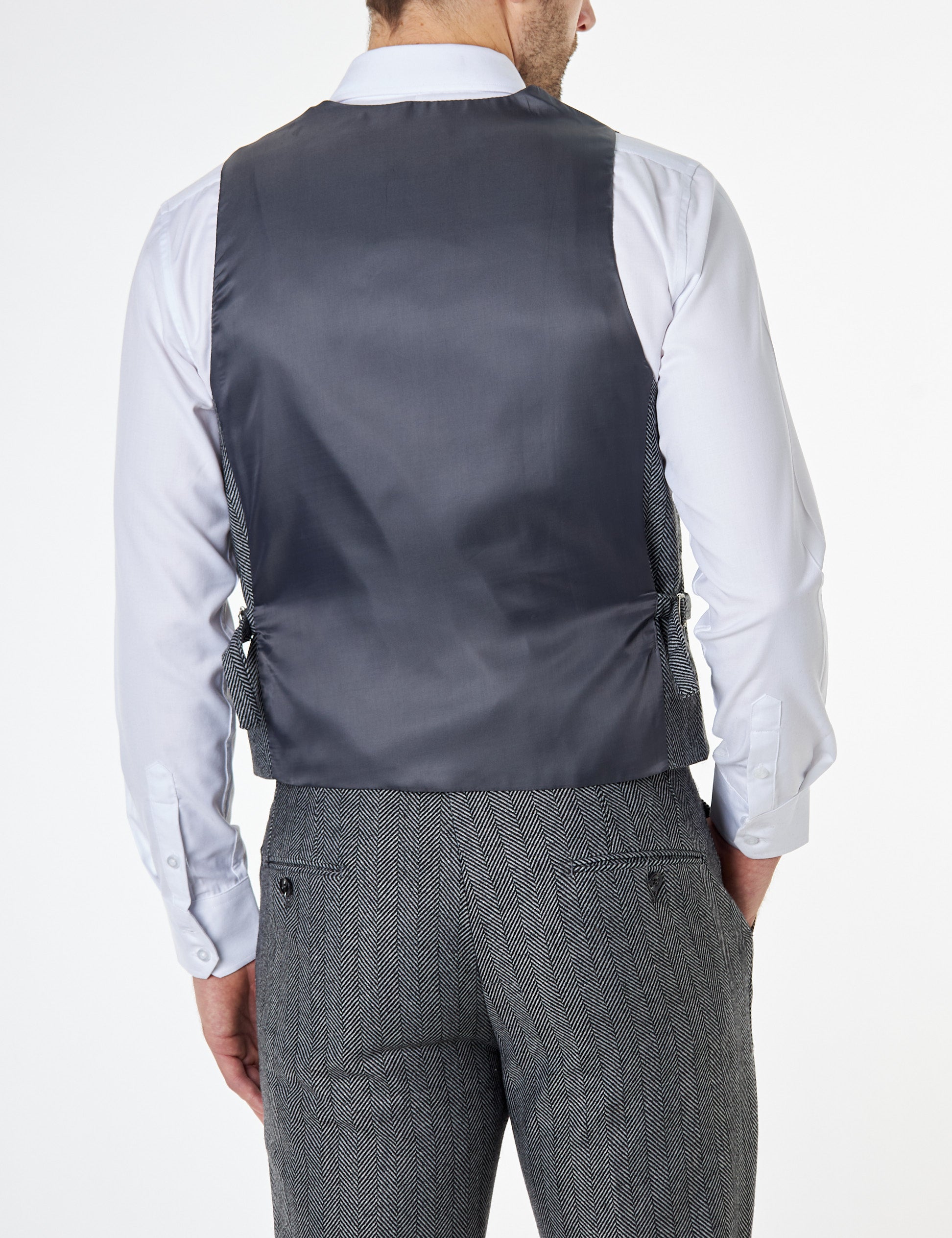 Tyler - Grey Tweed Double Breasted Waistcoat