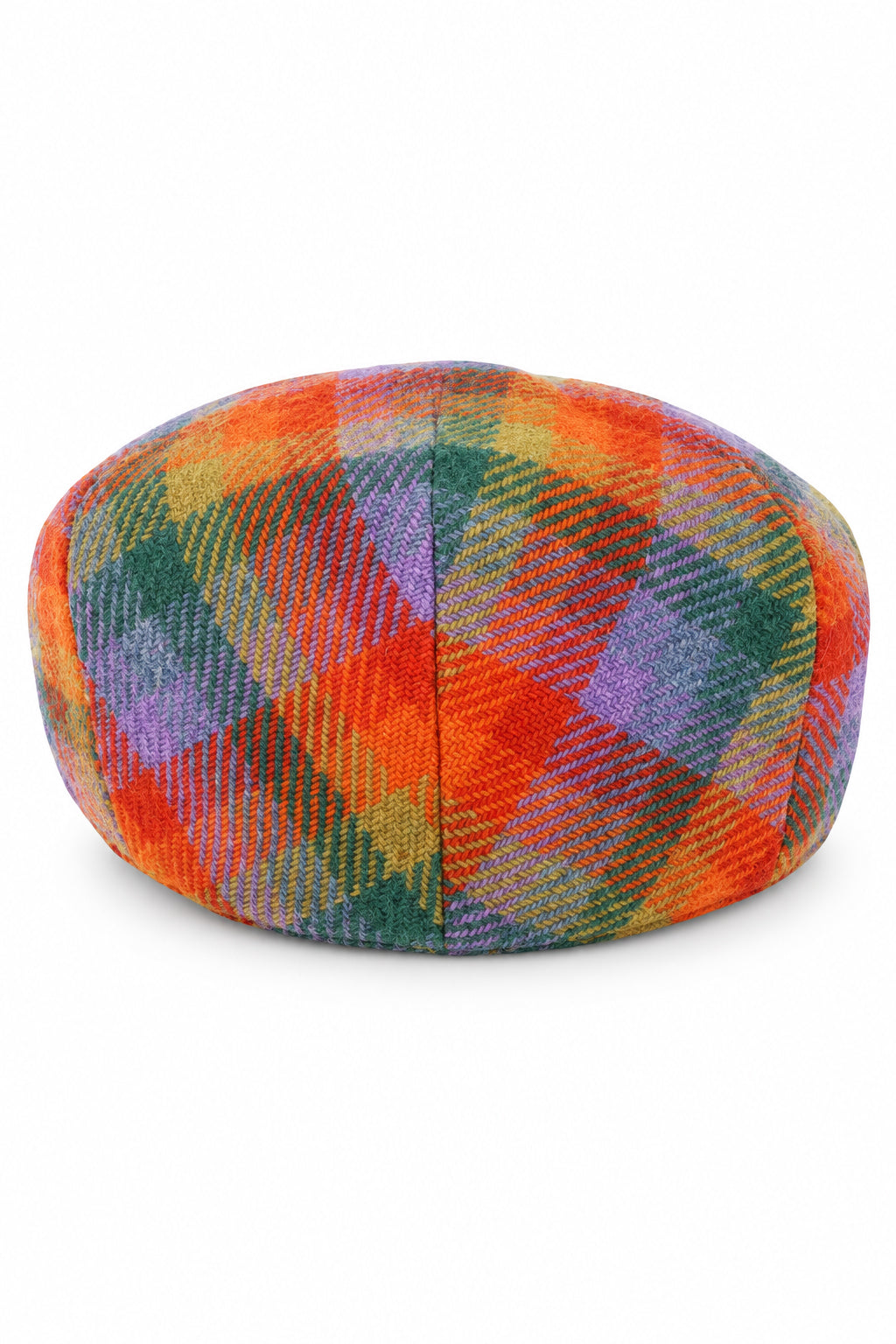 Multicolour Wool Tartan Check Tweed Flat Cap