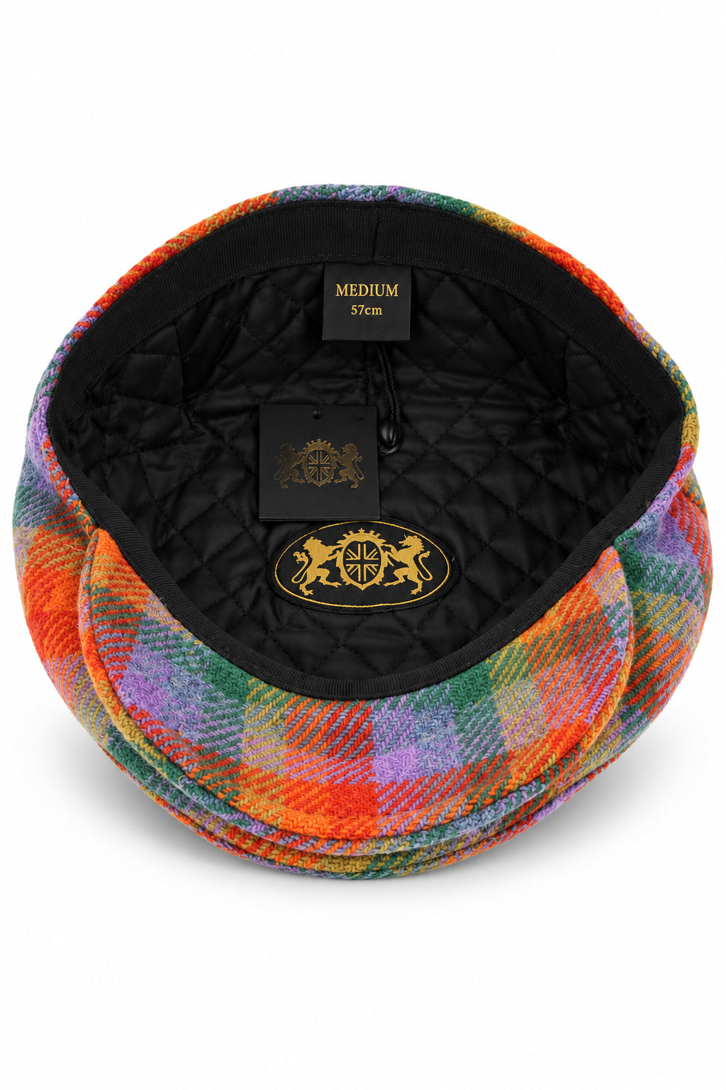 Multicolour Wool Tartan Check Tweed Flat Cap