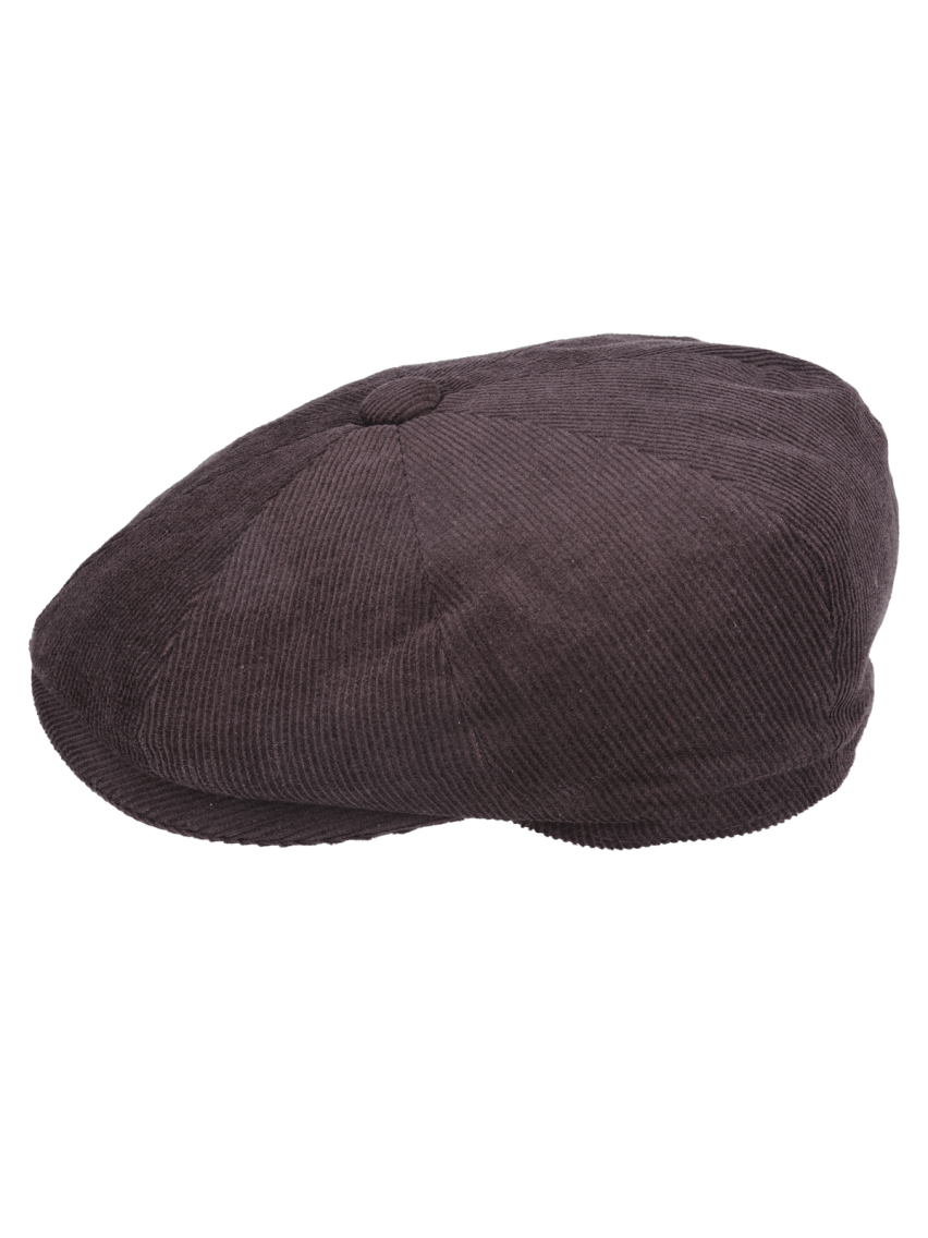 BROWN COTTON CORDUROY NEWSBOY CAP