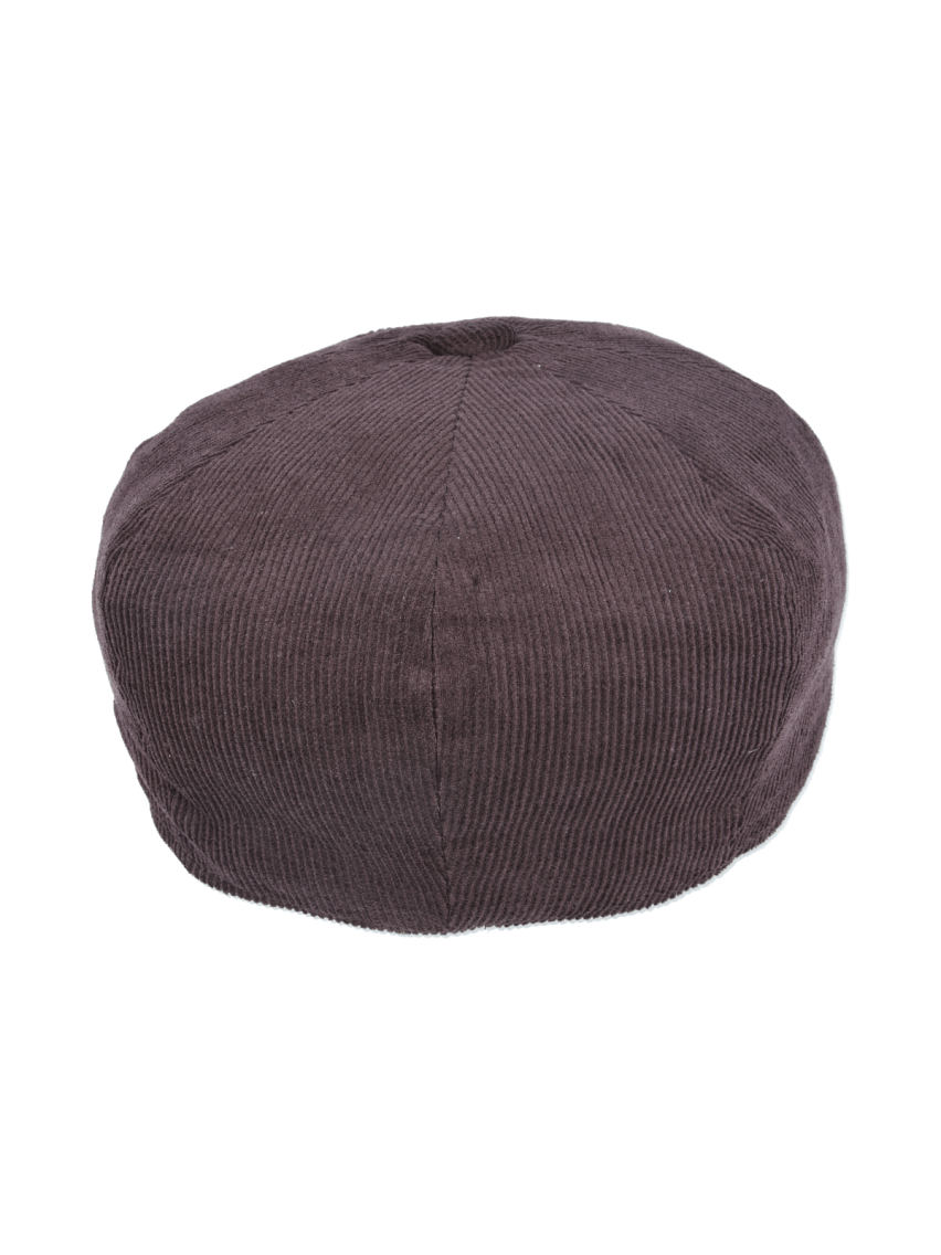 BROWN COTTON CORDUROY NEWSBOY CAP