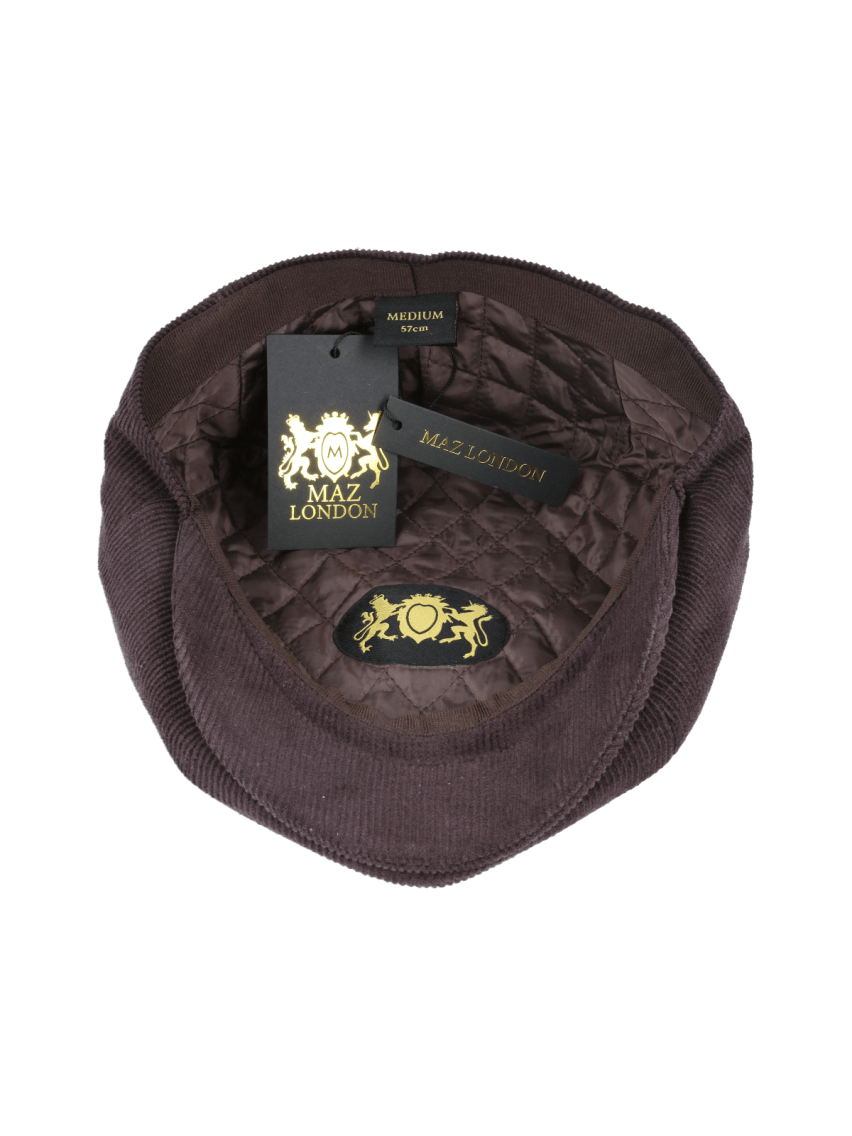 BROWN COTTON CORDUROY NEWSBOY CAP