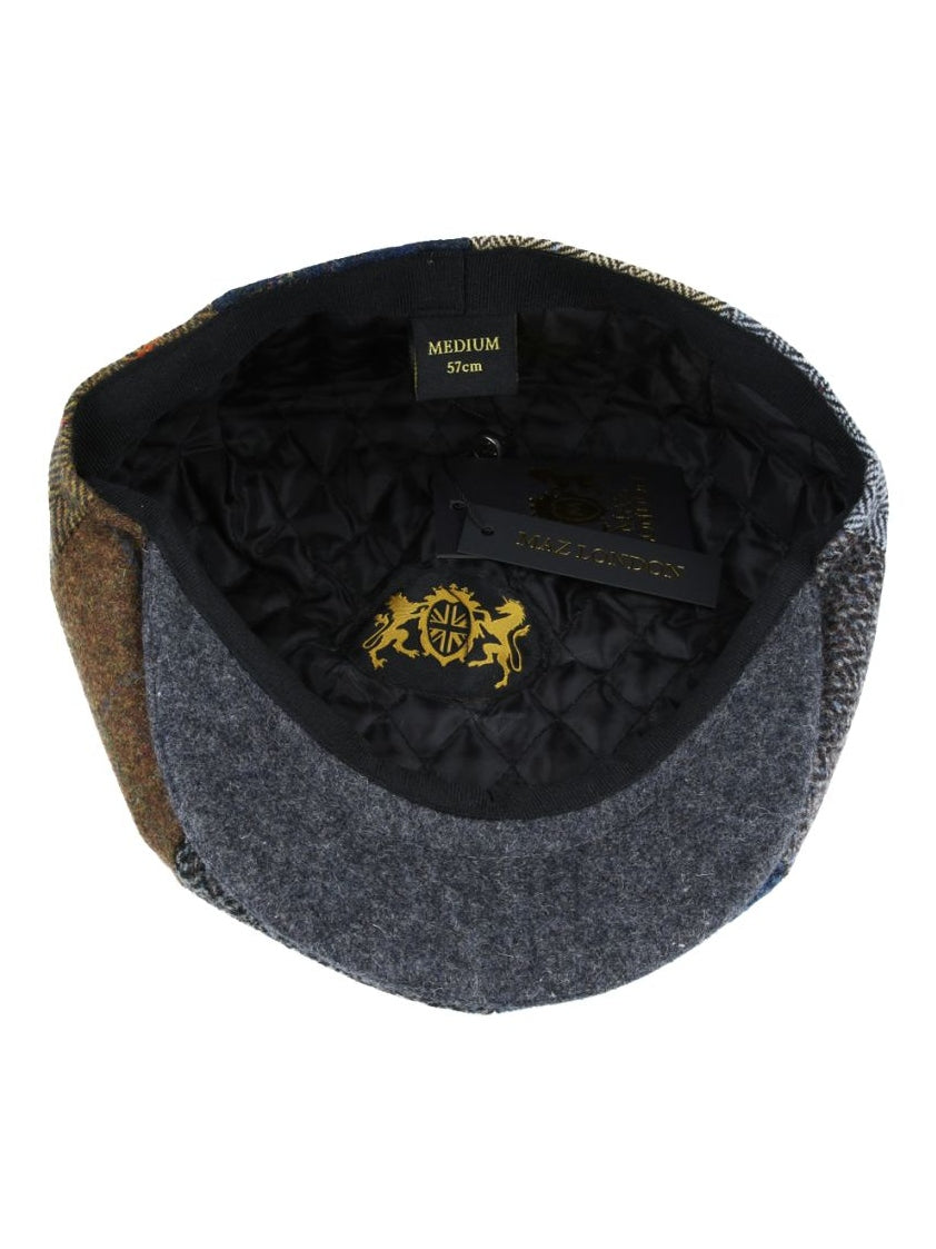 MULTI COLOUR TWEED WOOL BLEND NEWSBOY CAP