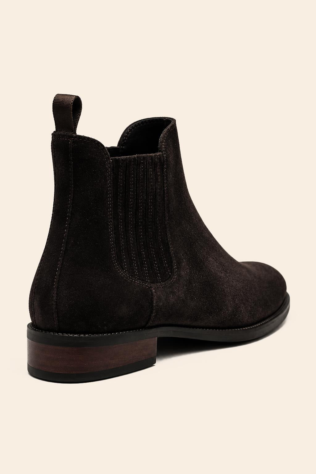 RAMOS Men’s Brown Smooth Suede Leather Chelsea Boots