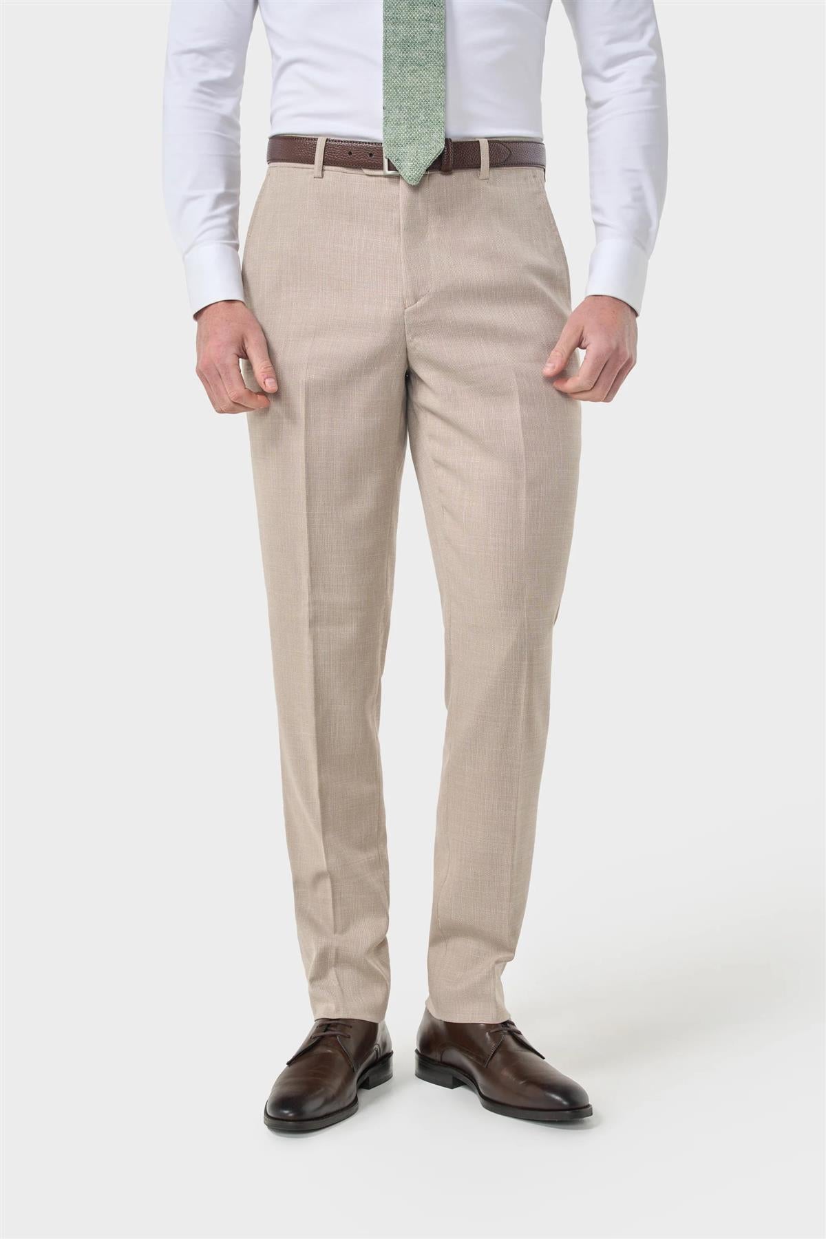 MIAMI – TAILORED FIT LINEN BLEND STONE 3 PIECE SUIT