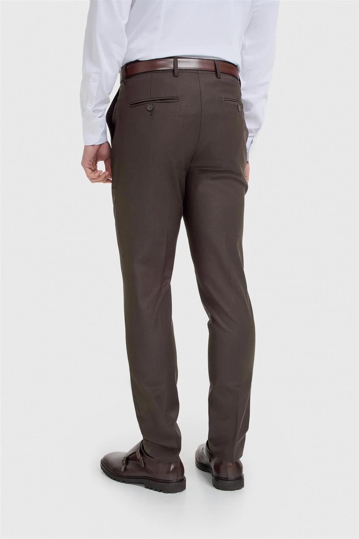 Cavani Bond Auburn Men’s Wool Blend Tailored Trousers