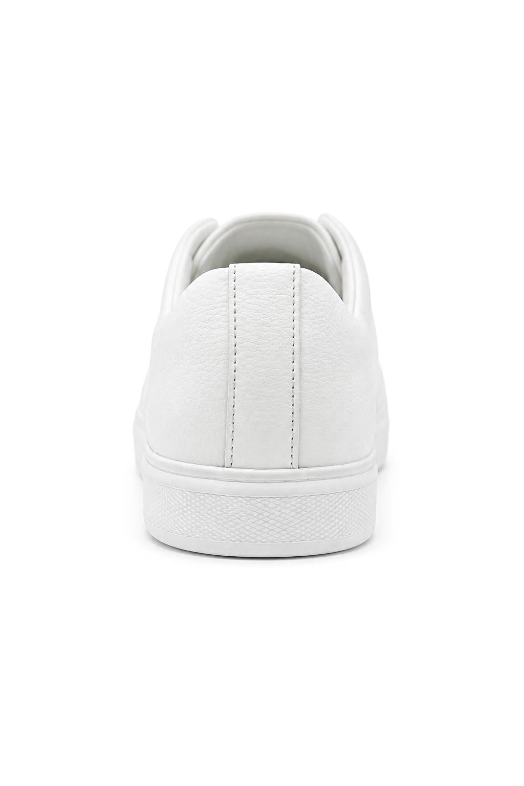 Men’s White Faux Leather Slip-On Trainers