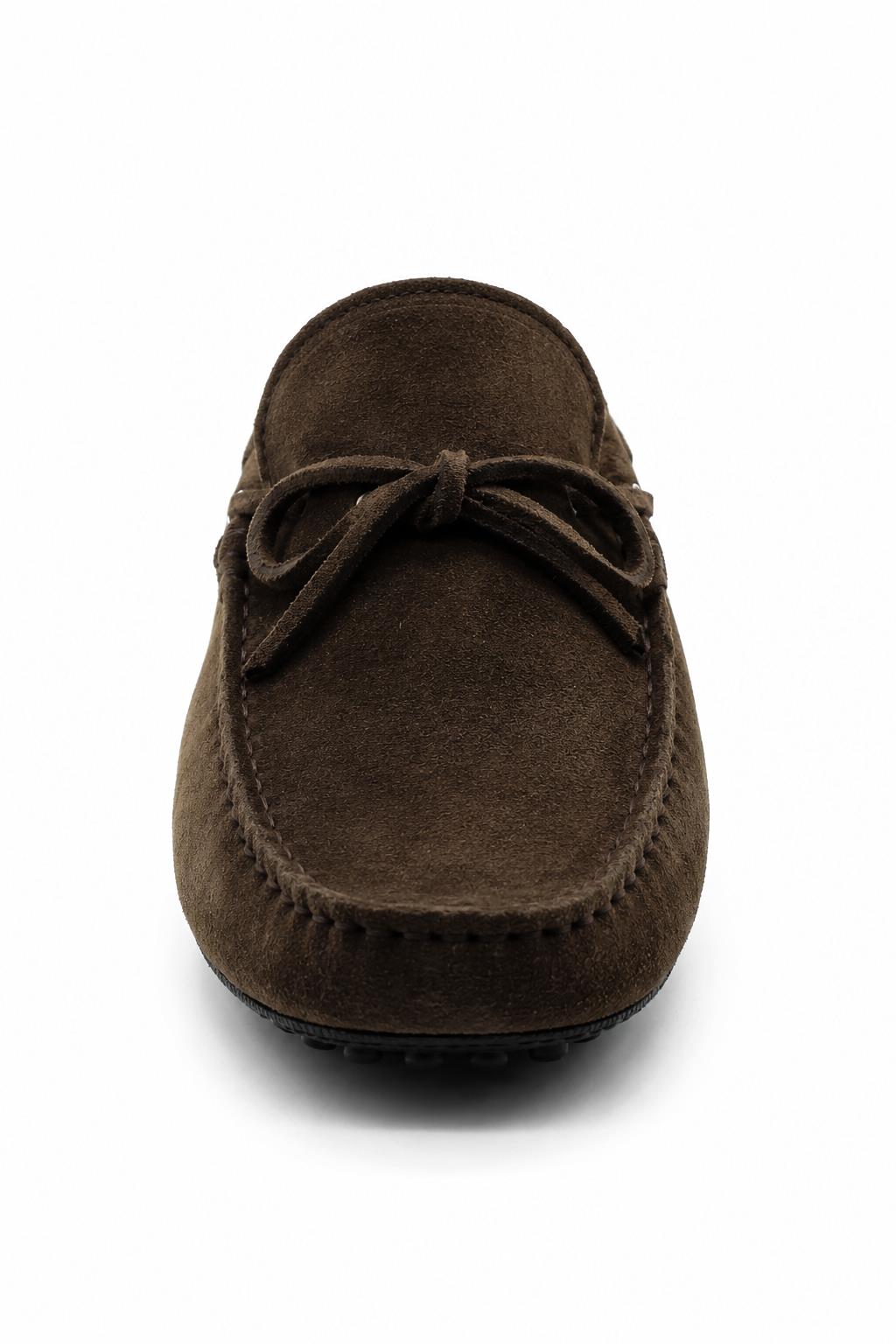 MAT Men's Genuine Suede Moccasins - Dark Brown Driving Shoes