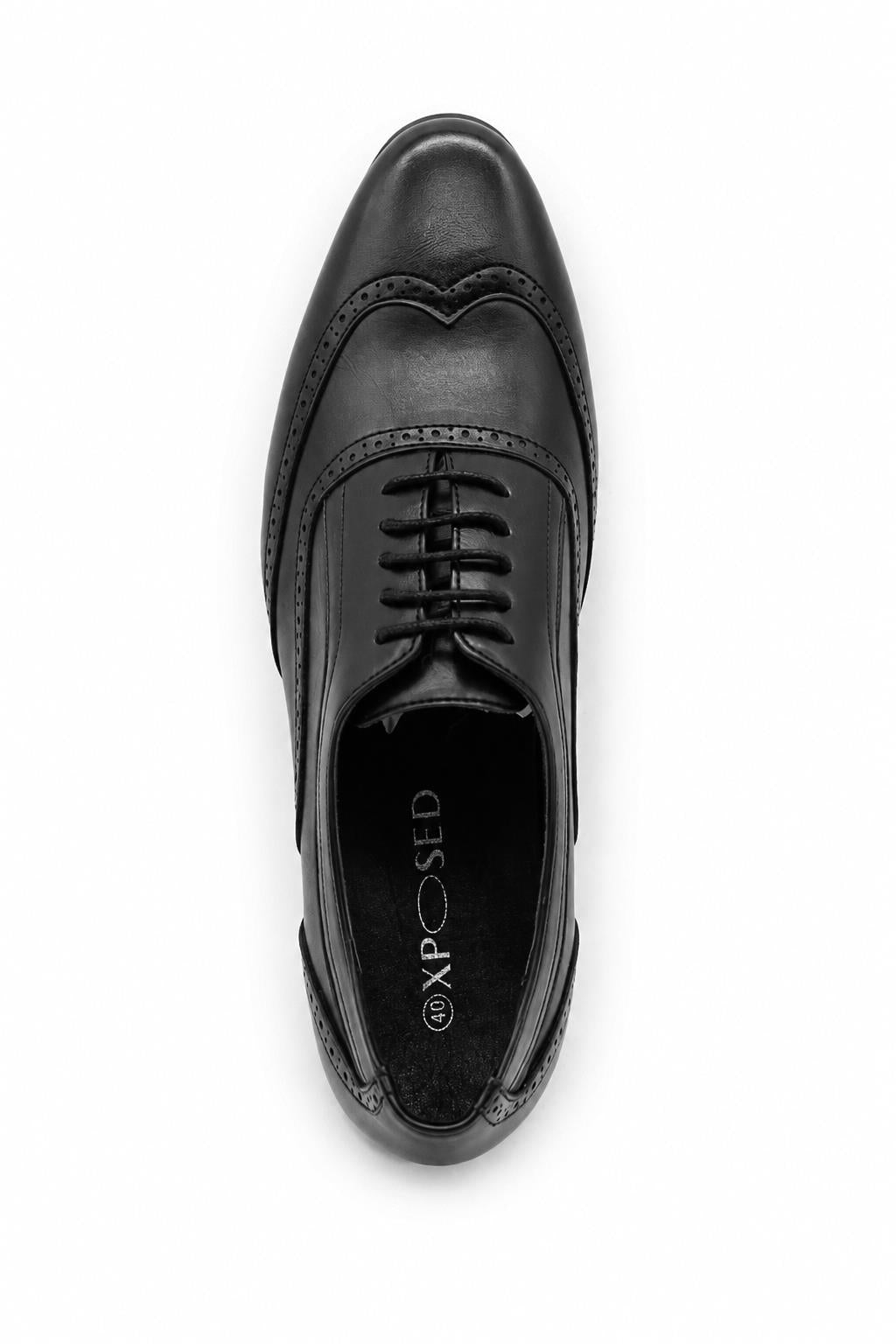 Men's Black Wingtip Brogue Oxford Formal Shoes