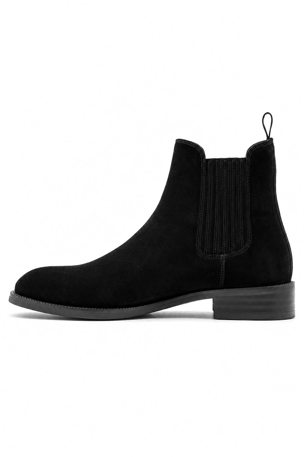 RAMOS Men’s Black Smooth Suede Leather Chelsea Boots