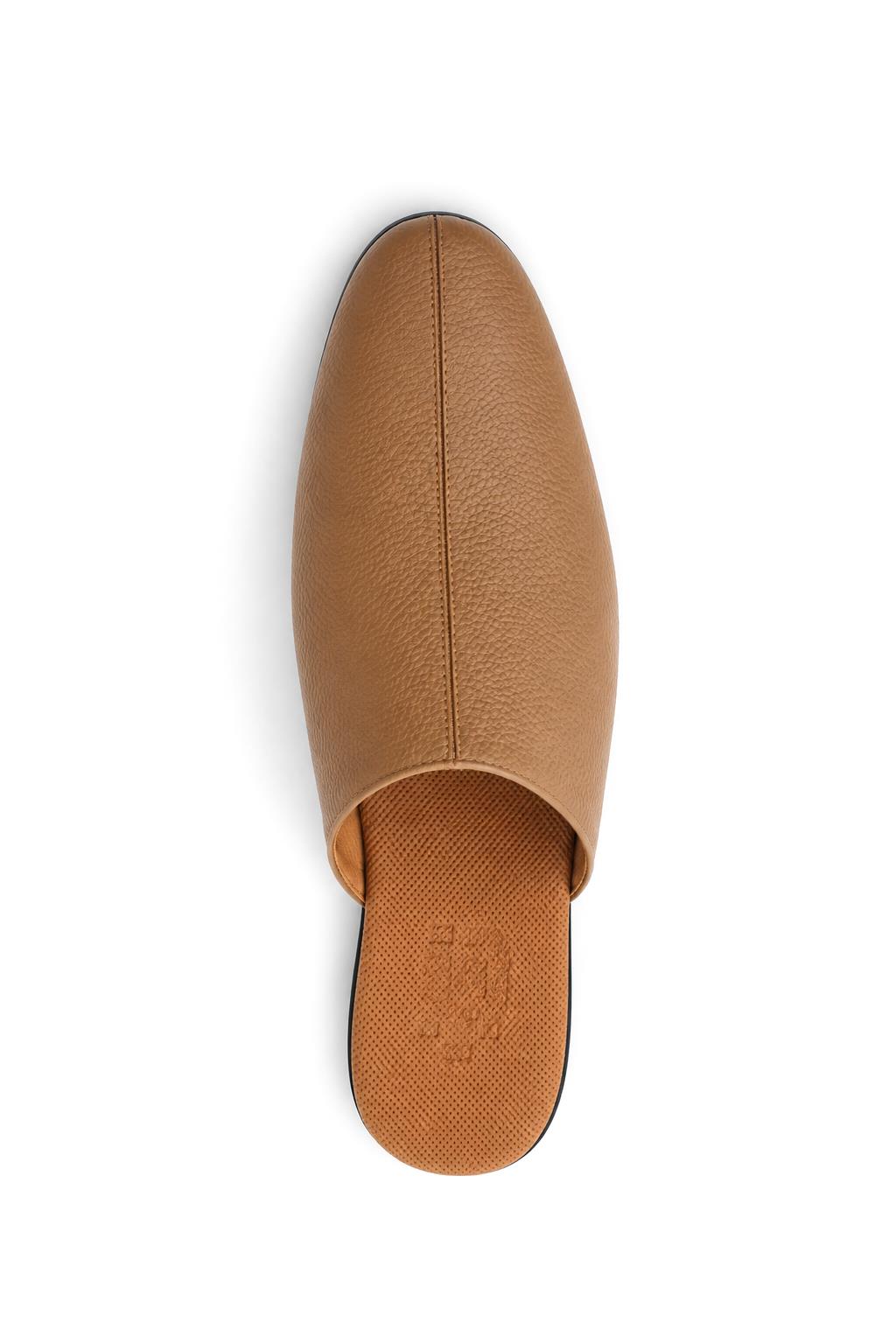 Nico Men’s Tan Soft Grain Leather Mule Half Shoes