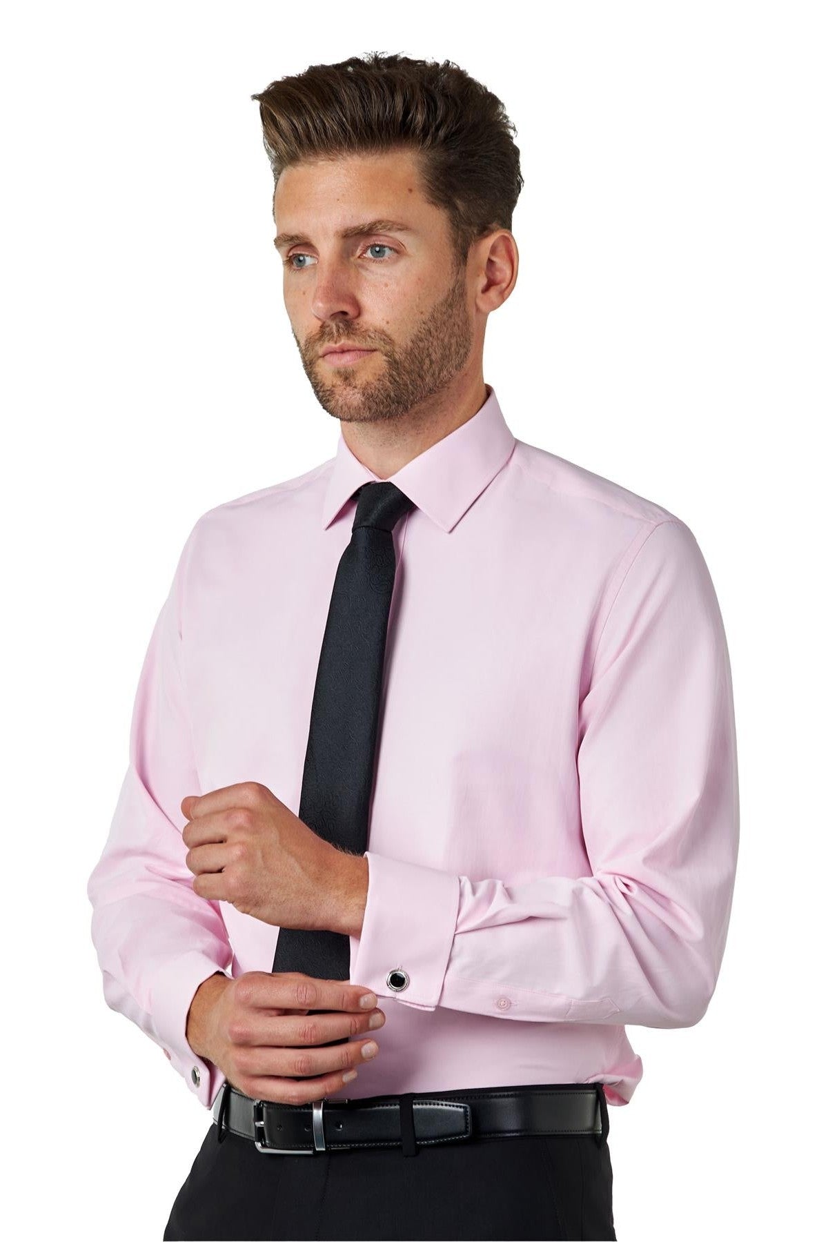 CLASSIC PINK DOUBLE CUFF TAILORED FIT SHIRT