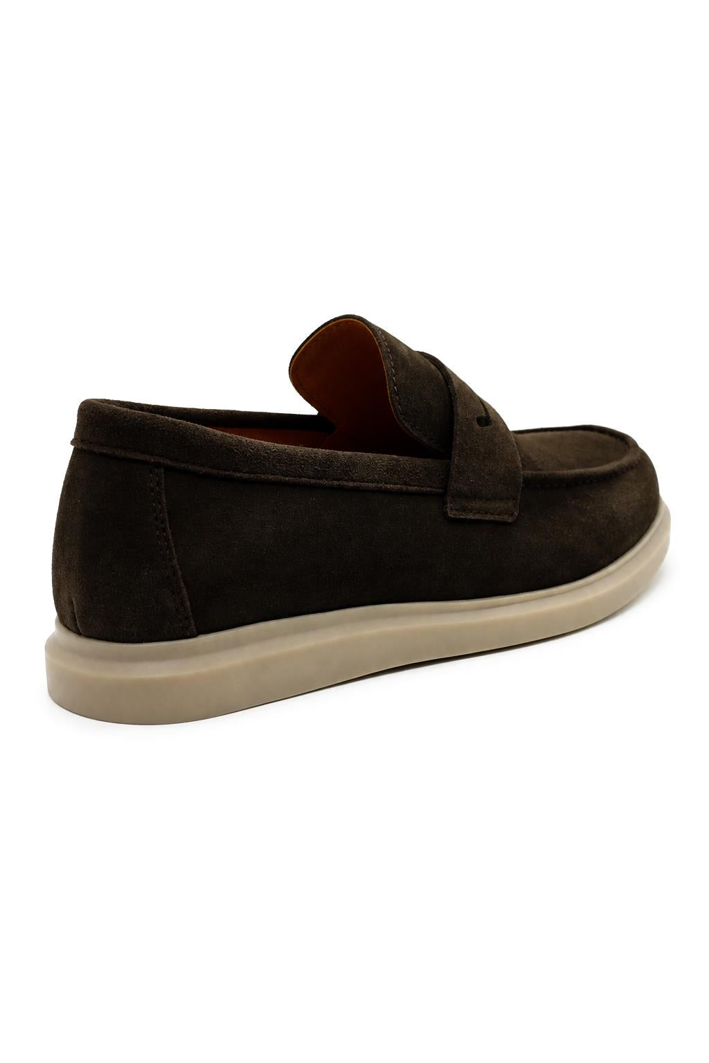 Men’s Milo Brown Suede Leather Penny Loafers