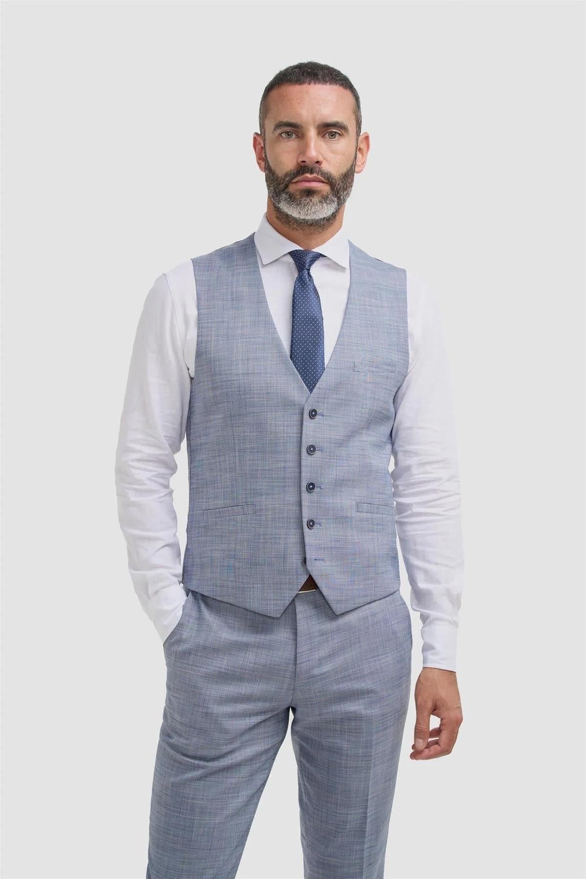 Cavani Camden Blue Waistcoat Wedding Vest