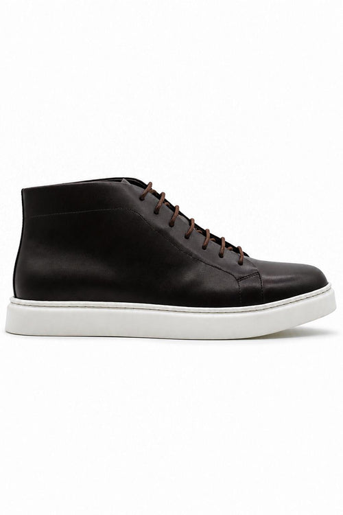 ASTER - Men’s Coffee Brown Leather Ankle Trainer Boots