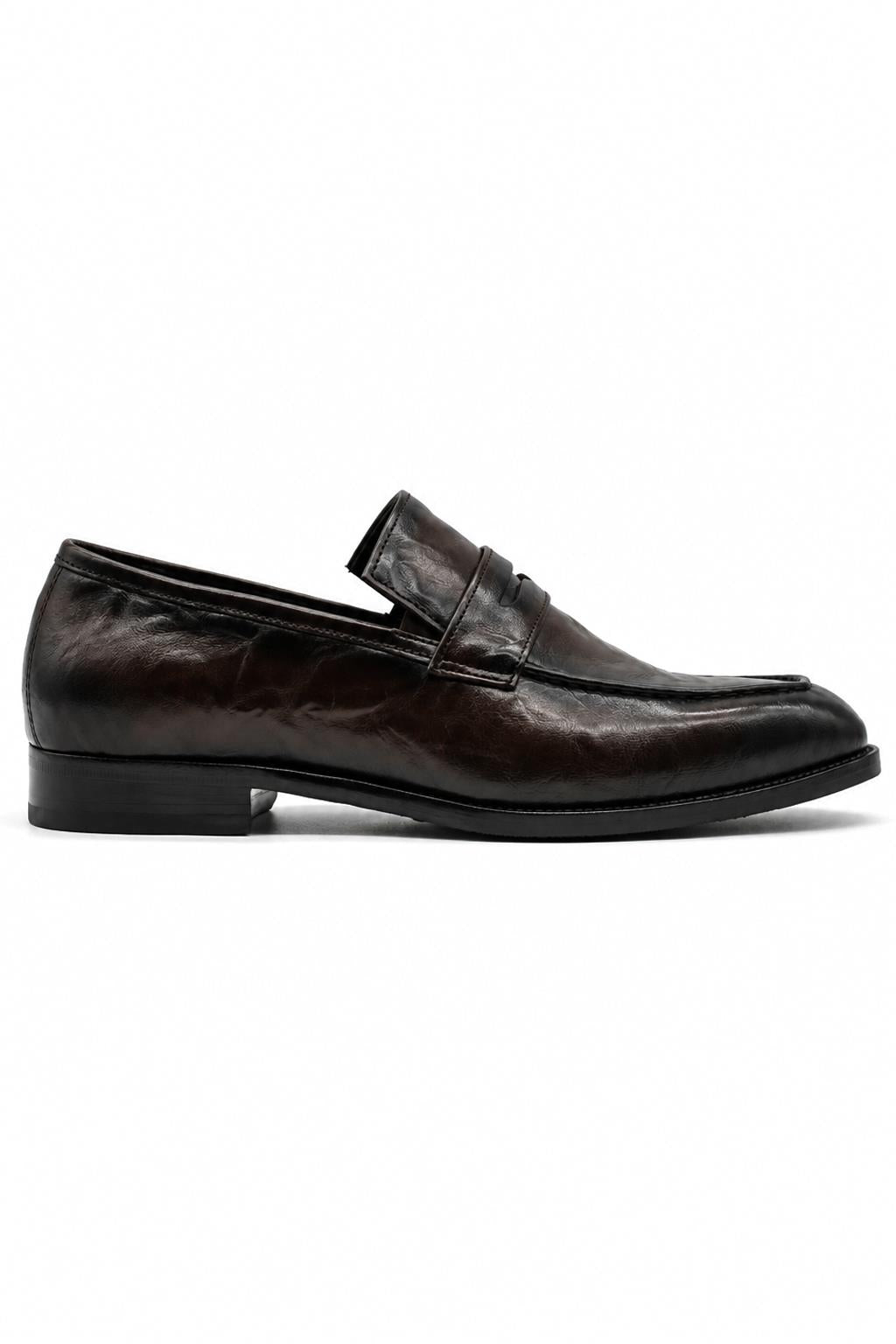 CRUX - Men’s Coffee Brown Calf Leather Penny Loafers