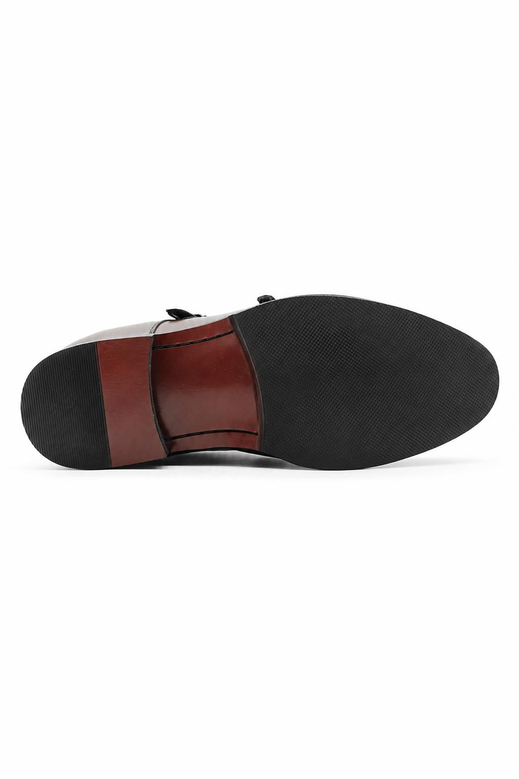 Men's Brown Double Monk Strap Cap Toe Formal Shoes