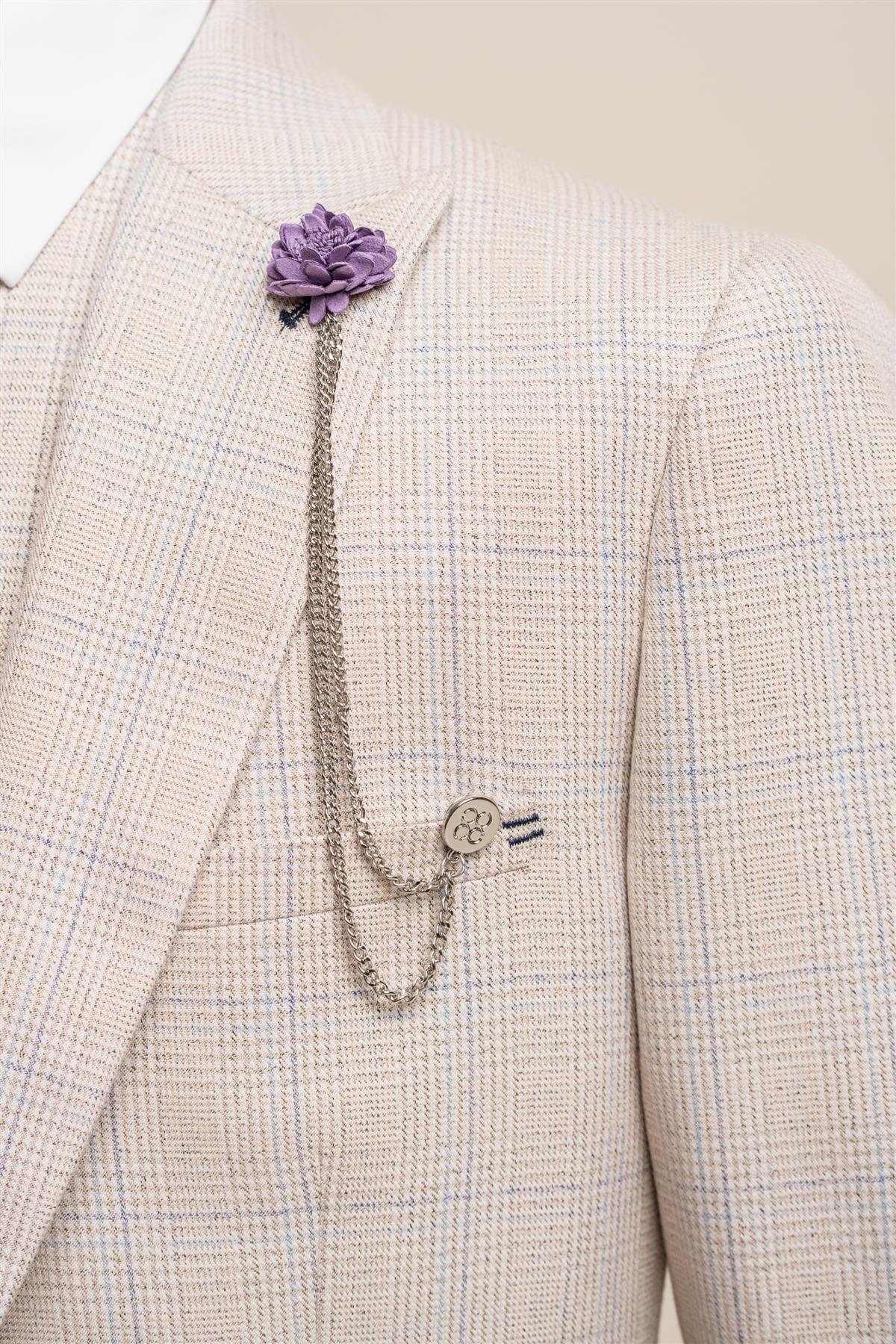 Cavani Men’s Flower Lapel Chain Pin