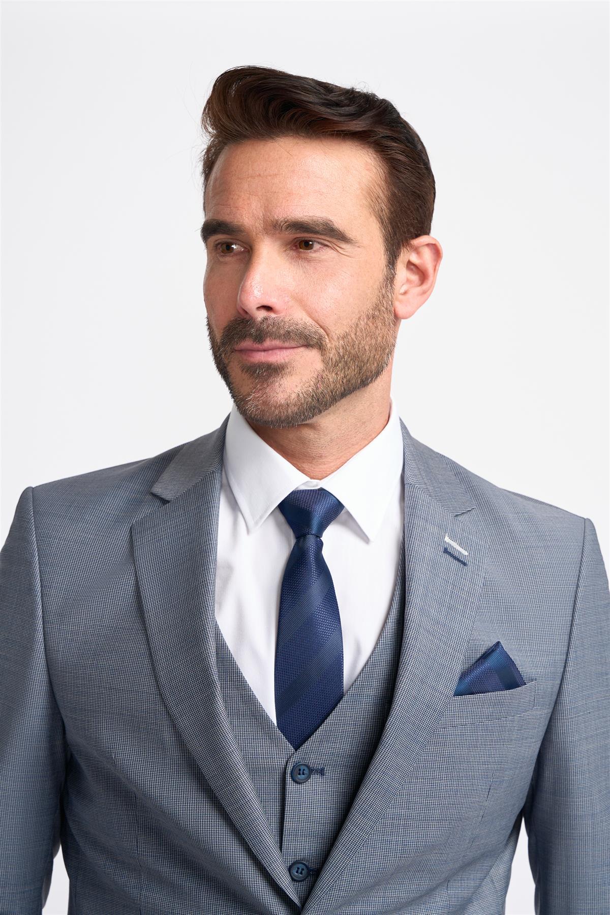 Cavani Bond Puppy Tooth Men’s Wool Blend 3 Piece Tailored Suit