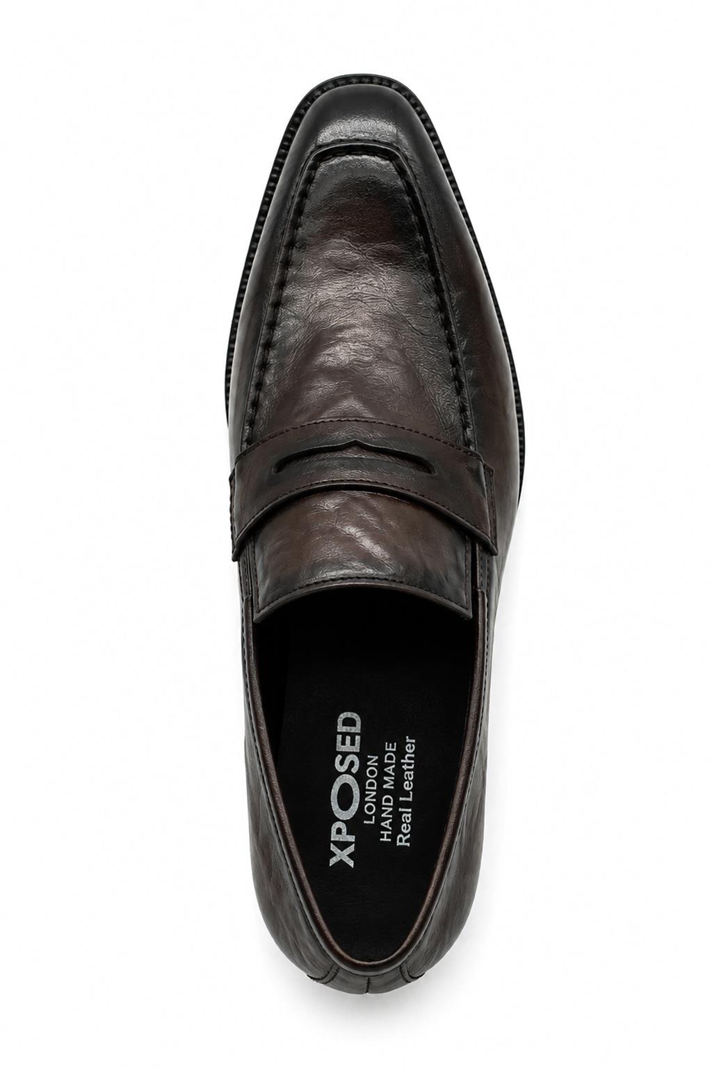 CRUX - Men’s Coffee Brown Calf Leather Penny Loafers