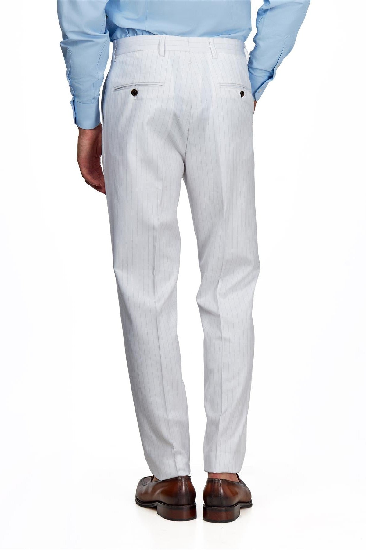 3 Piece Suit Pinstripe in White