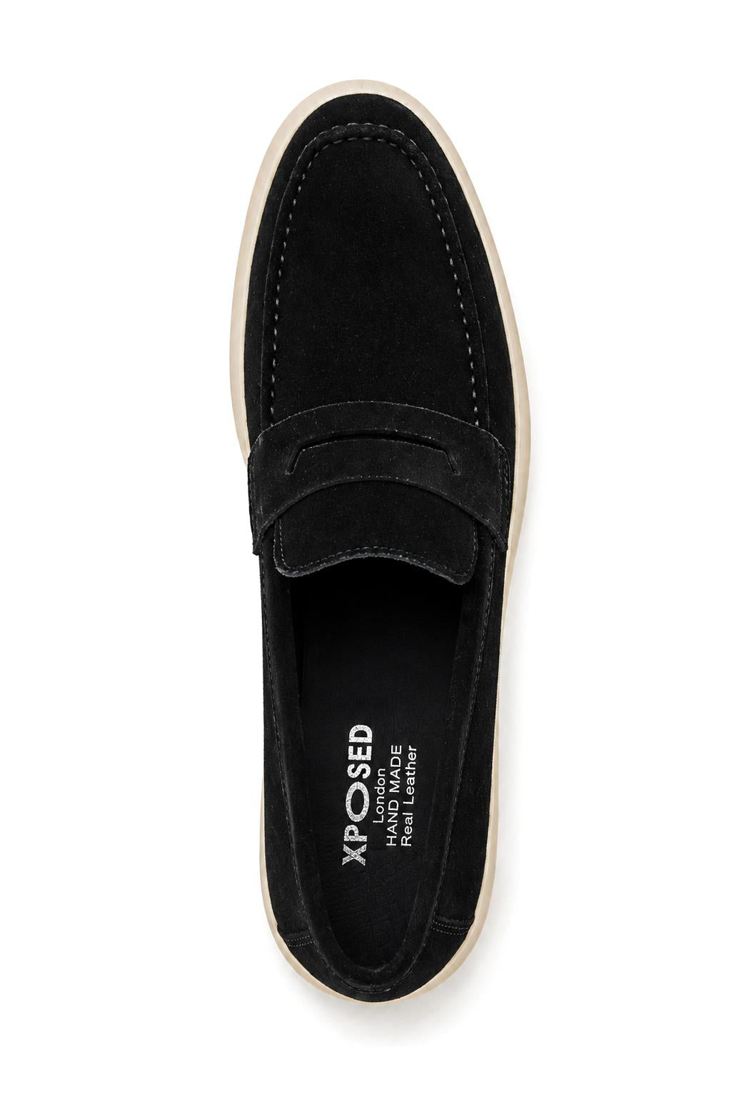 Men’s Milo Black Suede Leather Penny Loafers
