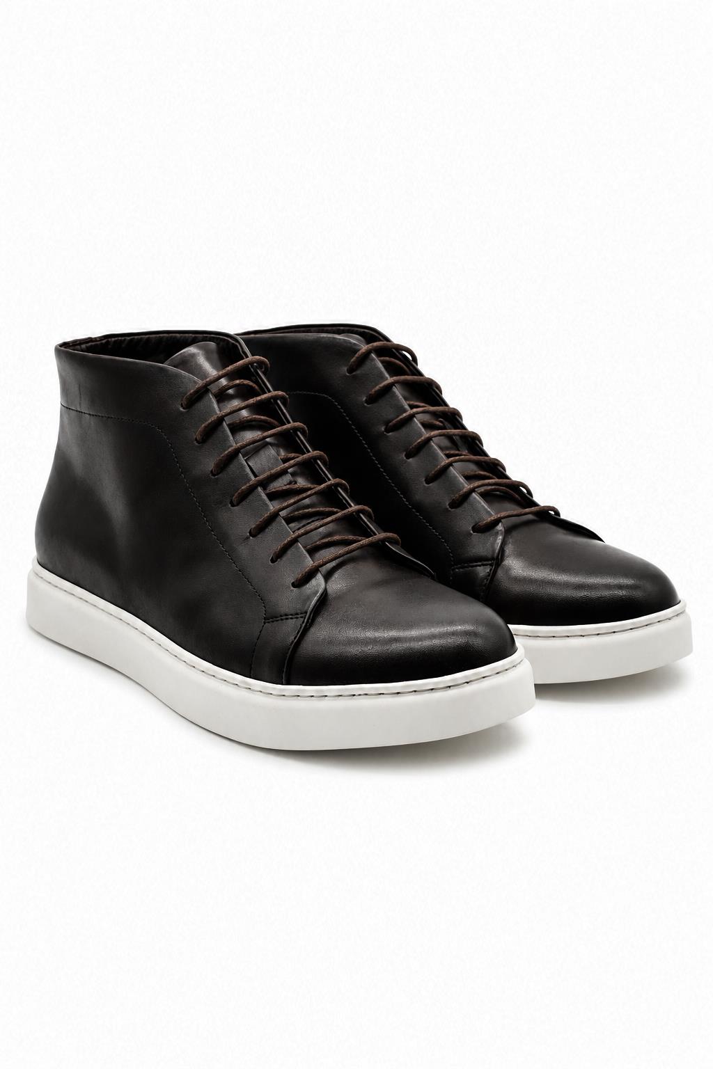 ASTER - Men’s Coffee Brown Leather Ankle Trainer Boots
