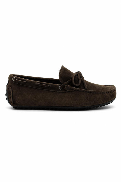 MAT Men's Genuine Suede Moccasins - Dark Brown Driving Shoes