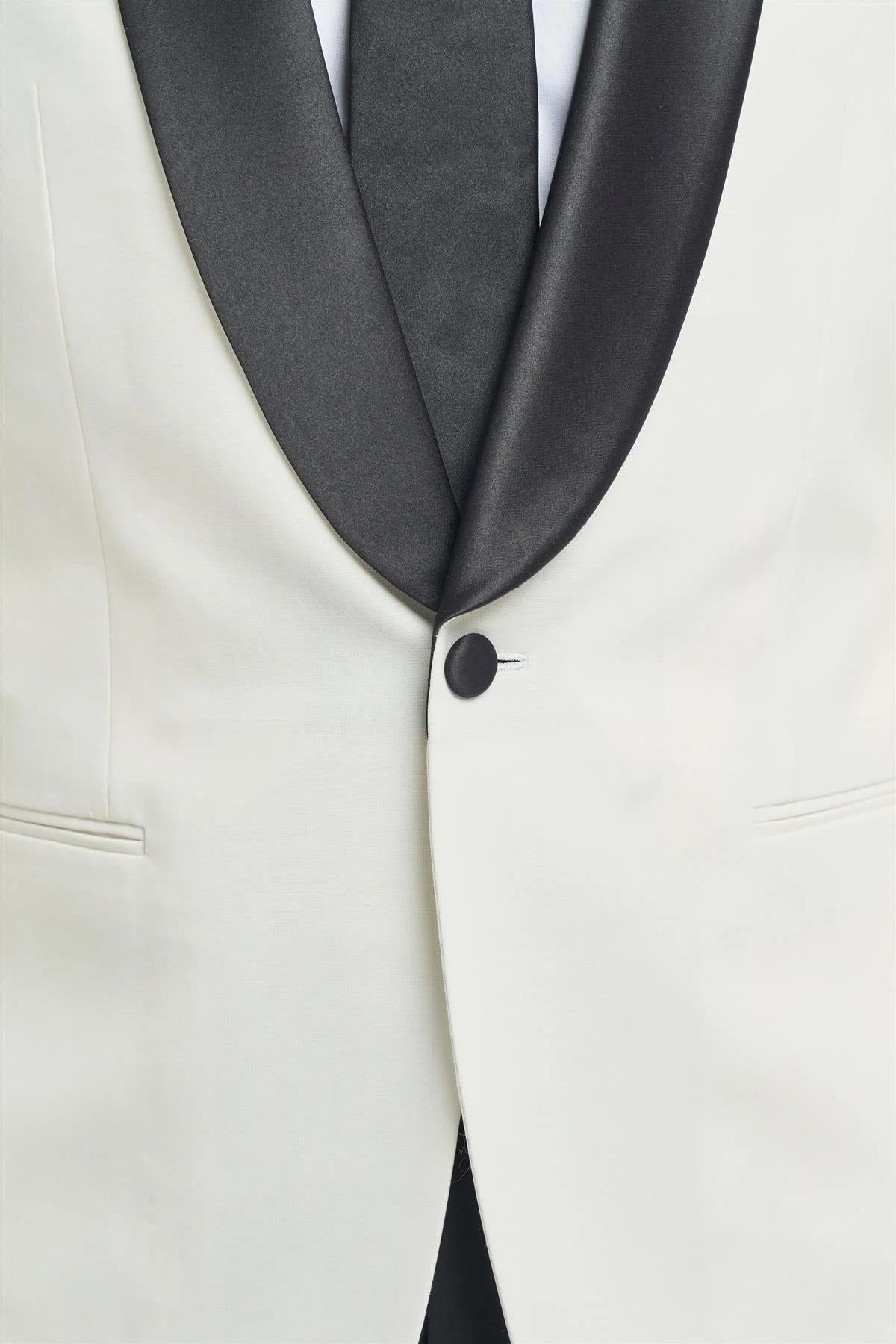 ASPEN – Cream Shawl Lapel Tuxedo Jacket