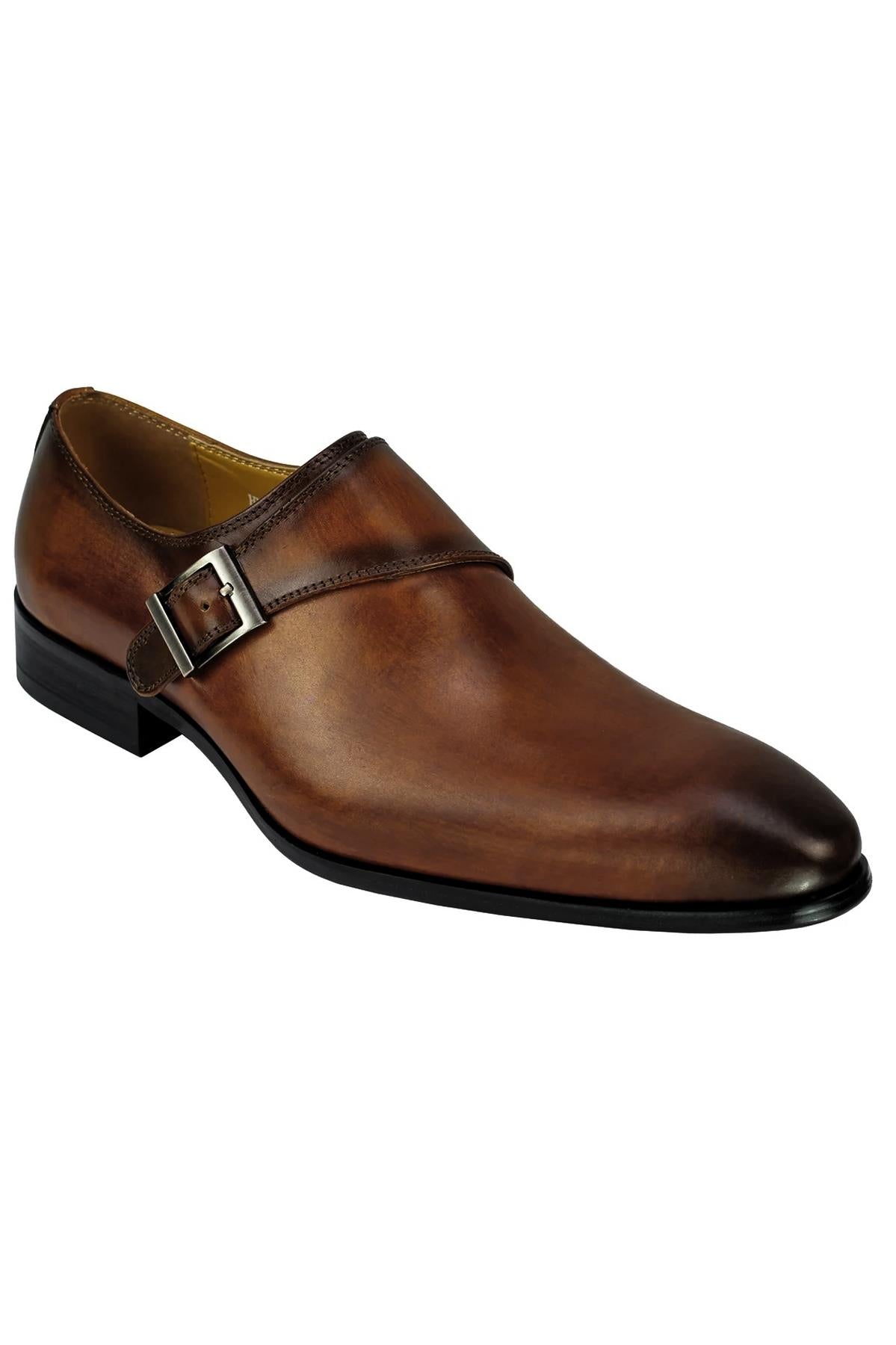 Real Leather Buckle Strap Slip Loafers