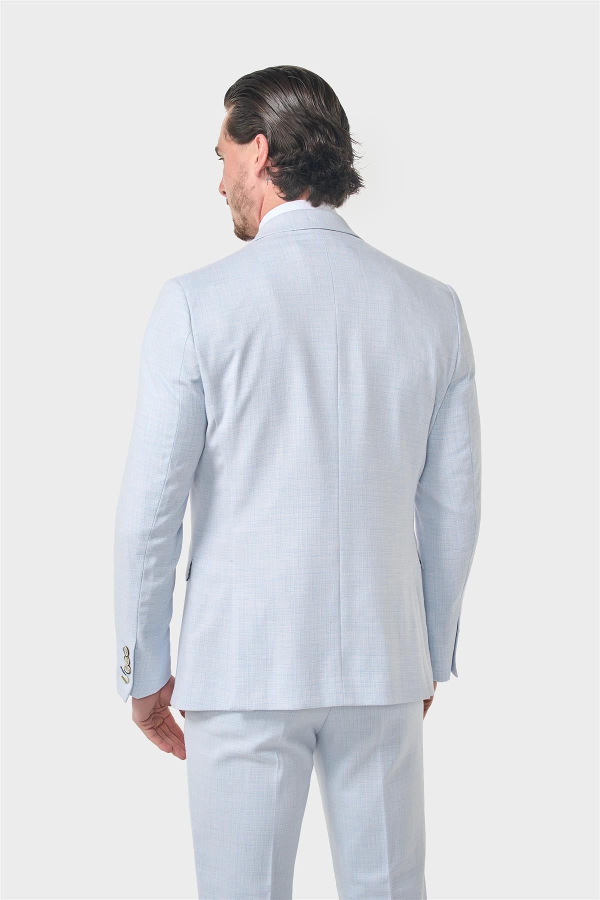 Cavani – Tropez Tailored Suit Blazer in Sky Blue