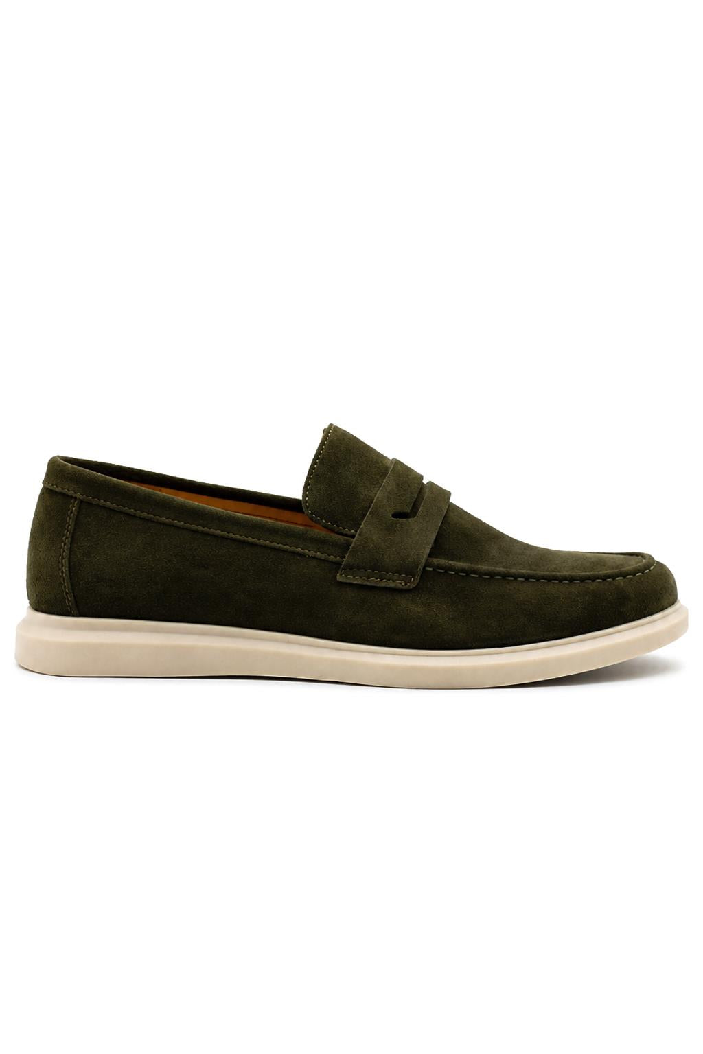 Men’s Milo Green Suede Leather Penny Loafers