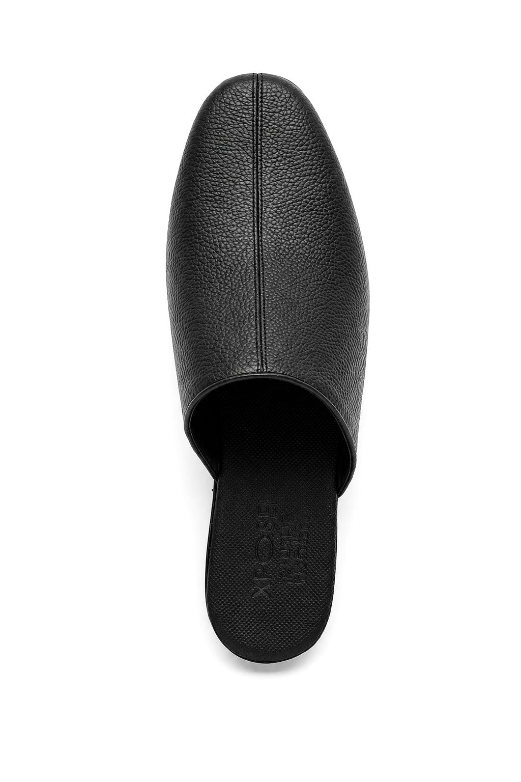 NICO Men’s Black Soft Grain Leather Mule Slippers