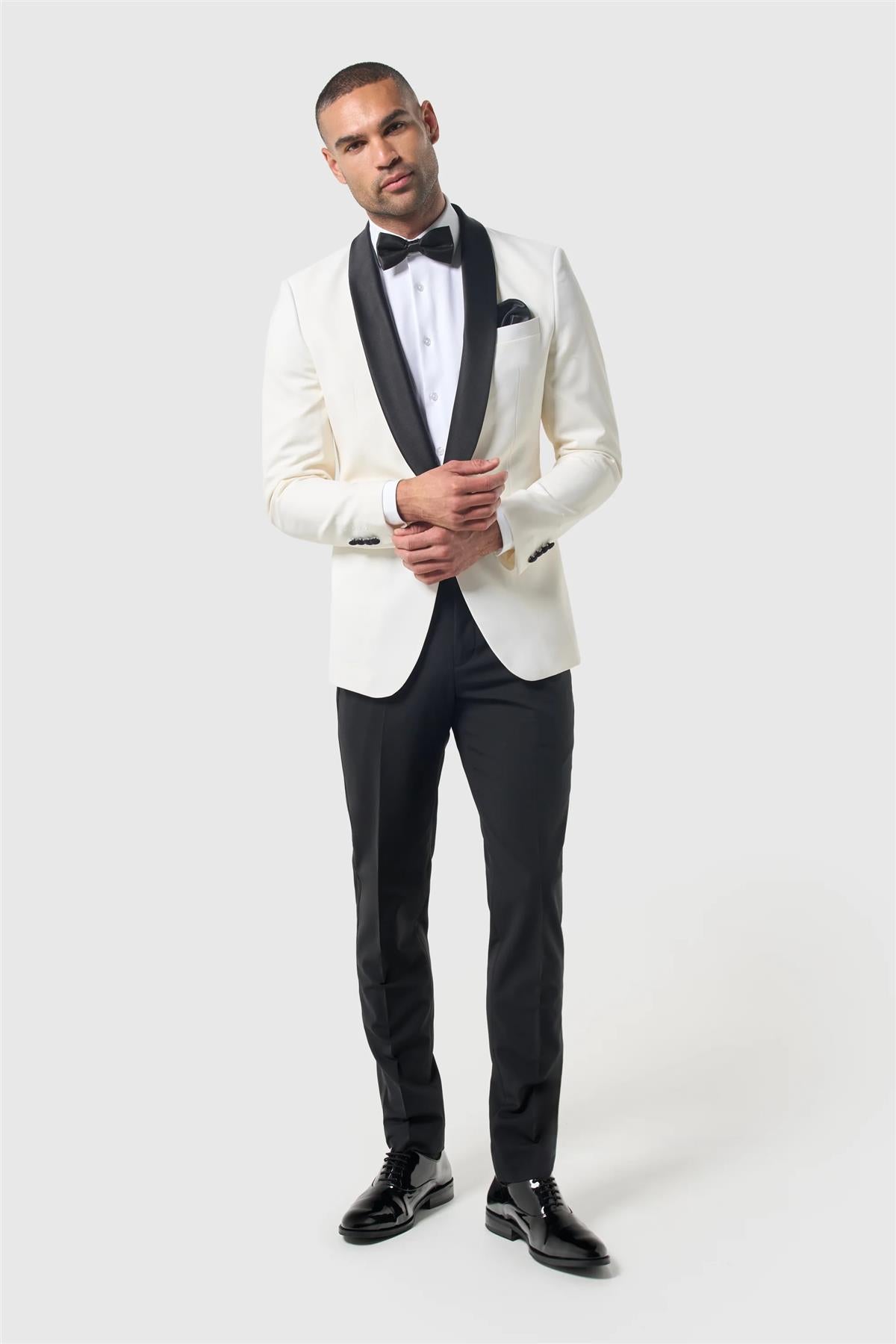 ASPEN – Cream Shawl Lapel Tuxedo Jacket