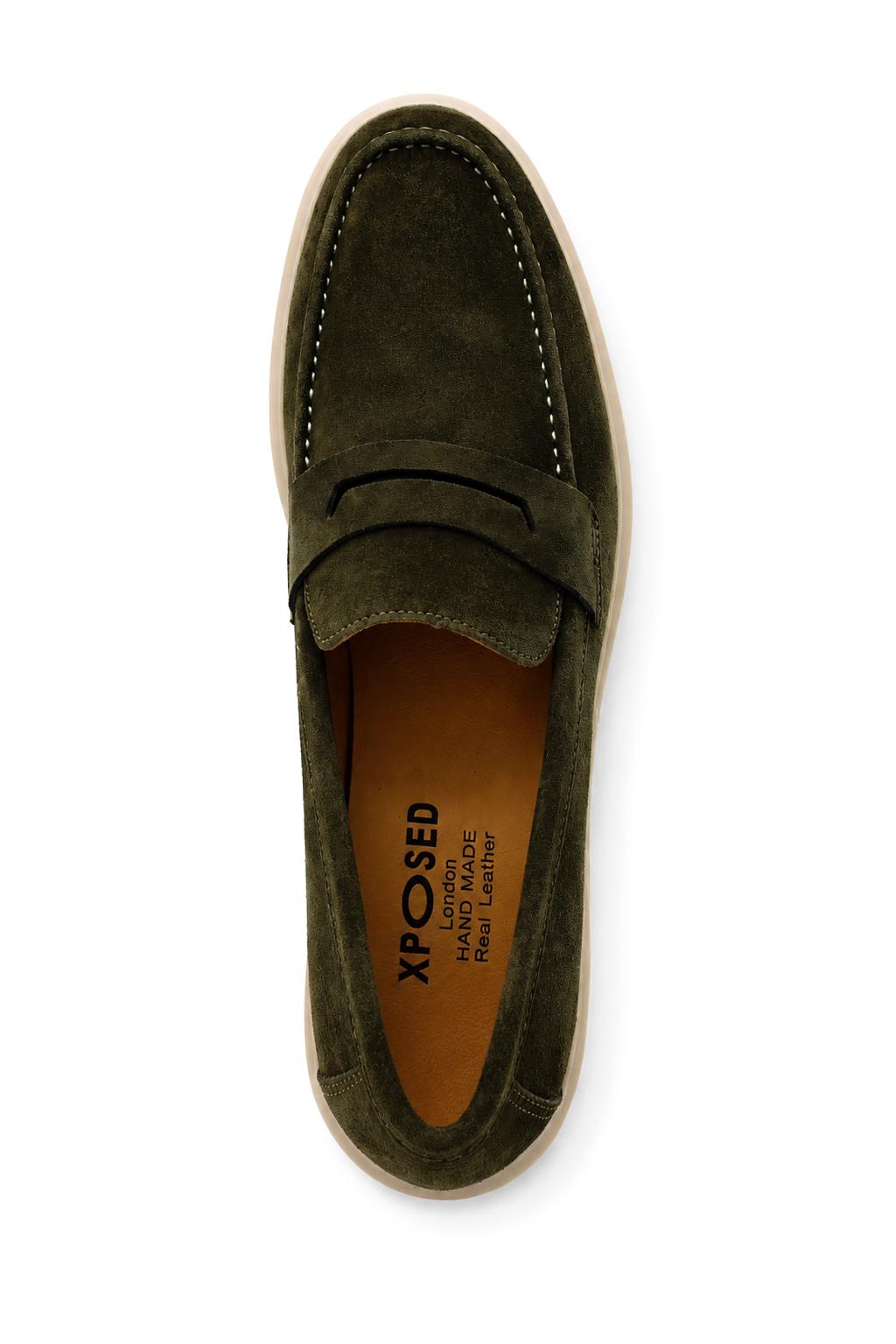 Men’s Milo Green Suede Leather Penny Loafers