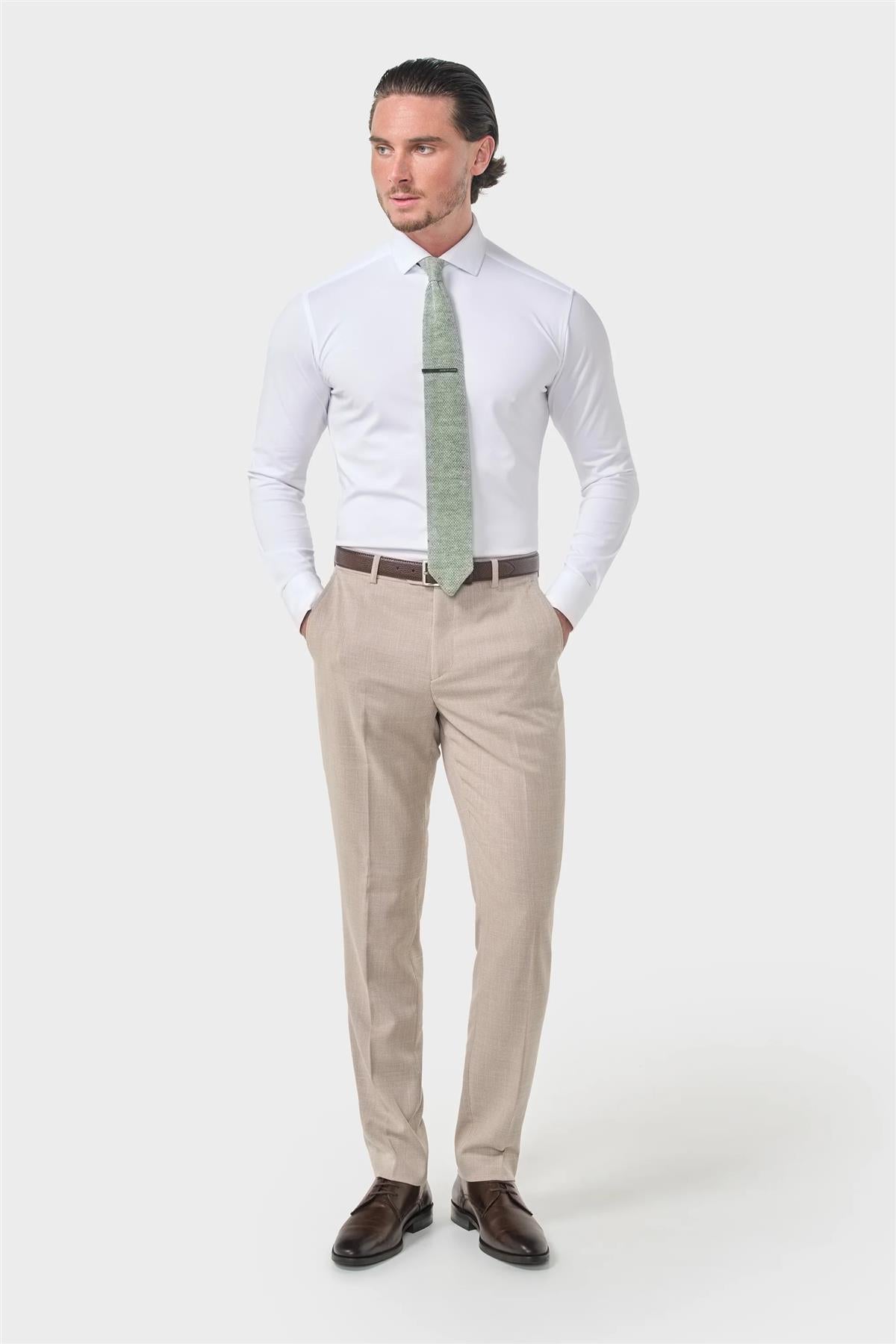 MIAMI – TAILORED FIT LINEN BLEND STONE 3 PIECE SUIT