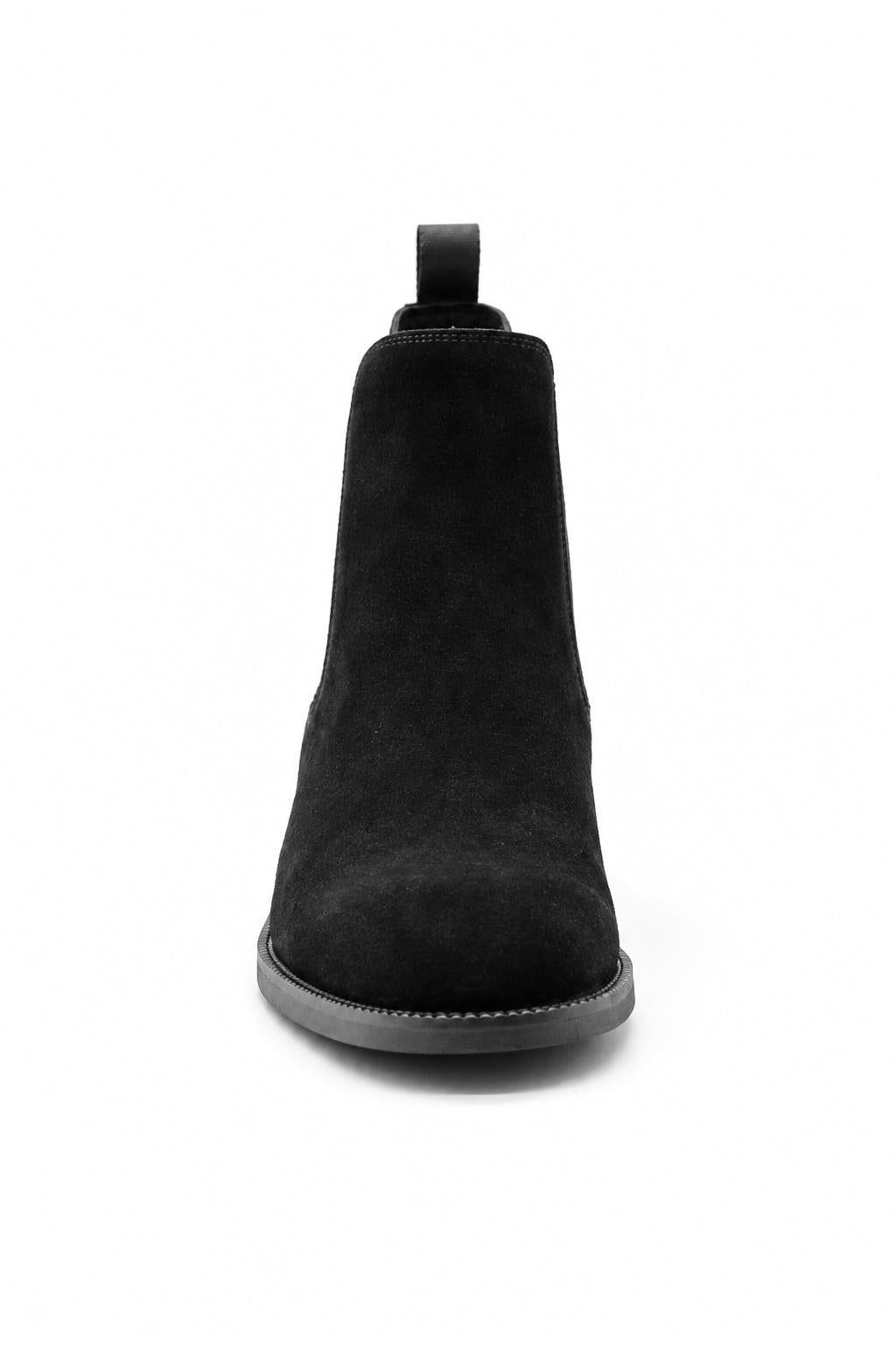 RAMOS Men’s Black Smooth Suede Leather Chelsea Boots