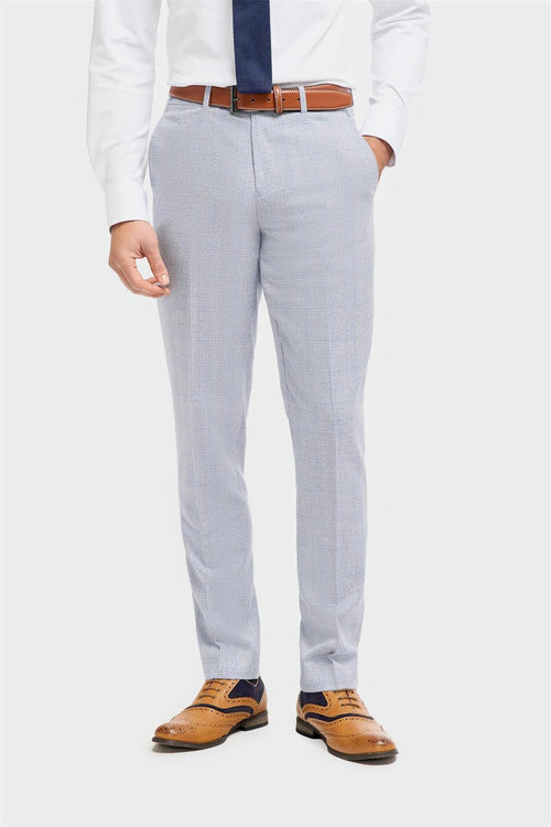CARIDI - SKY BLUE CHECK TROUSERS