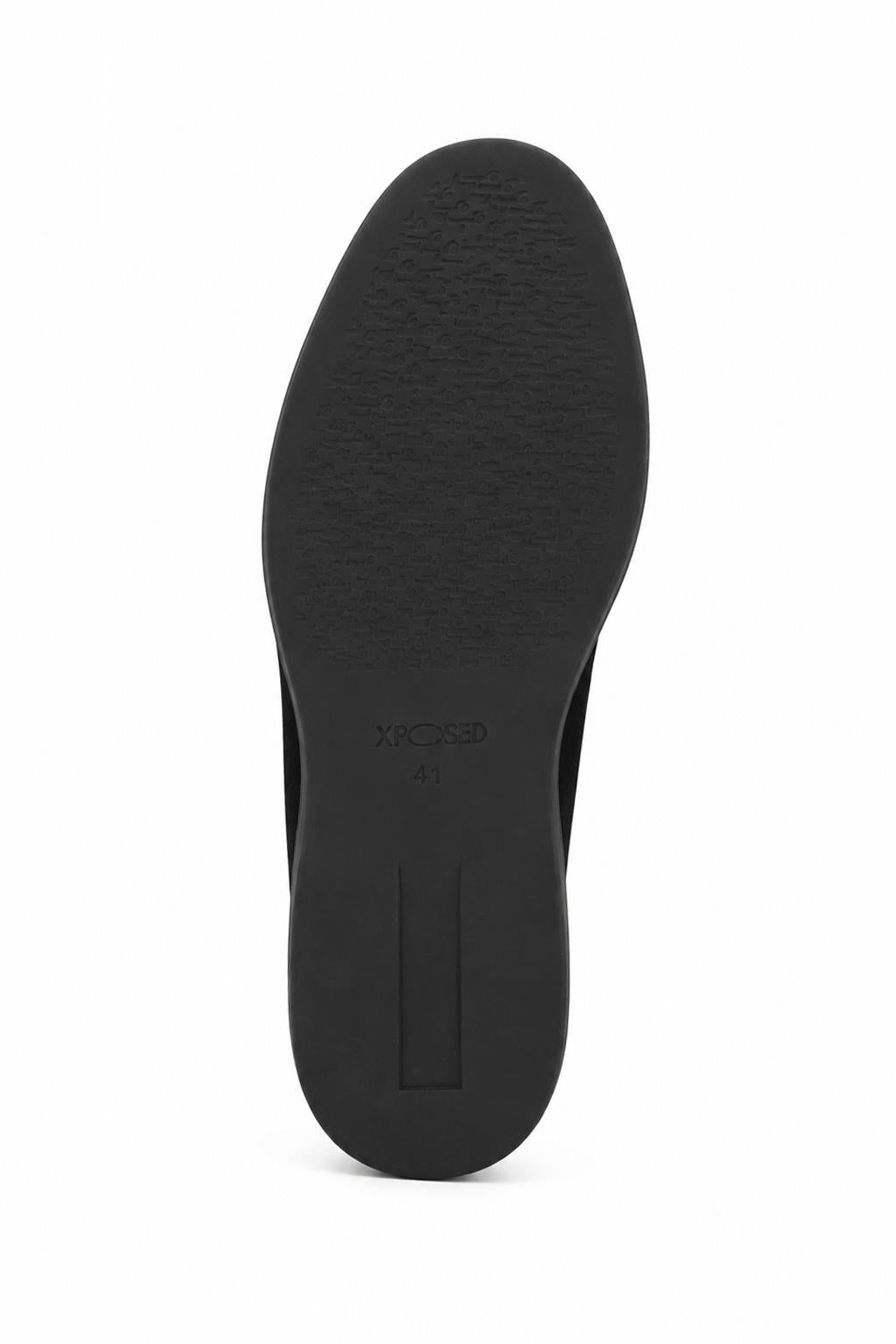 Men's Black Faux Suede Double Monk Strap Loafers
